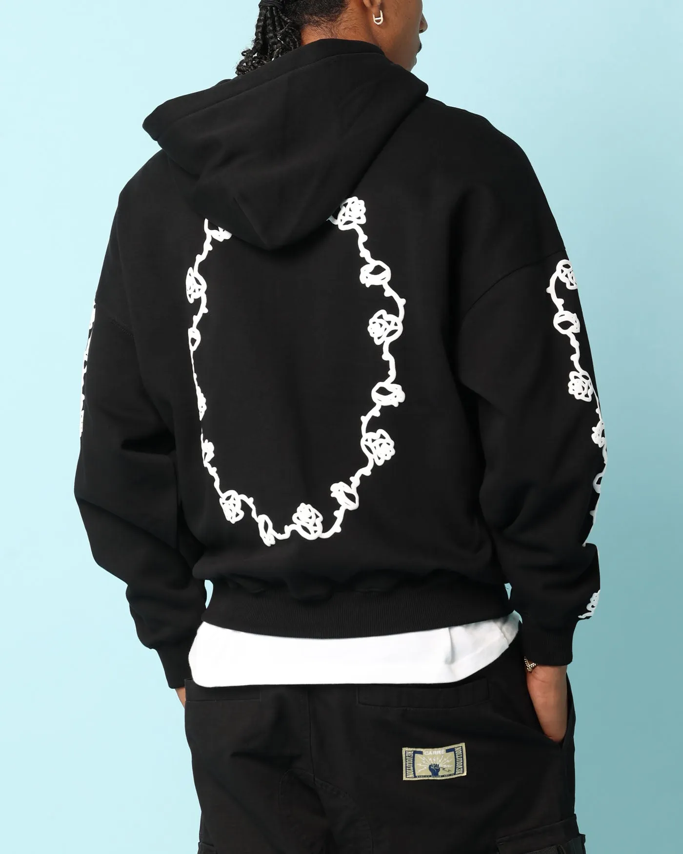 Carré Rosebowl Reißverschluss-Hoodie Schwarz