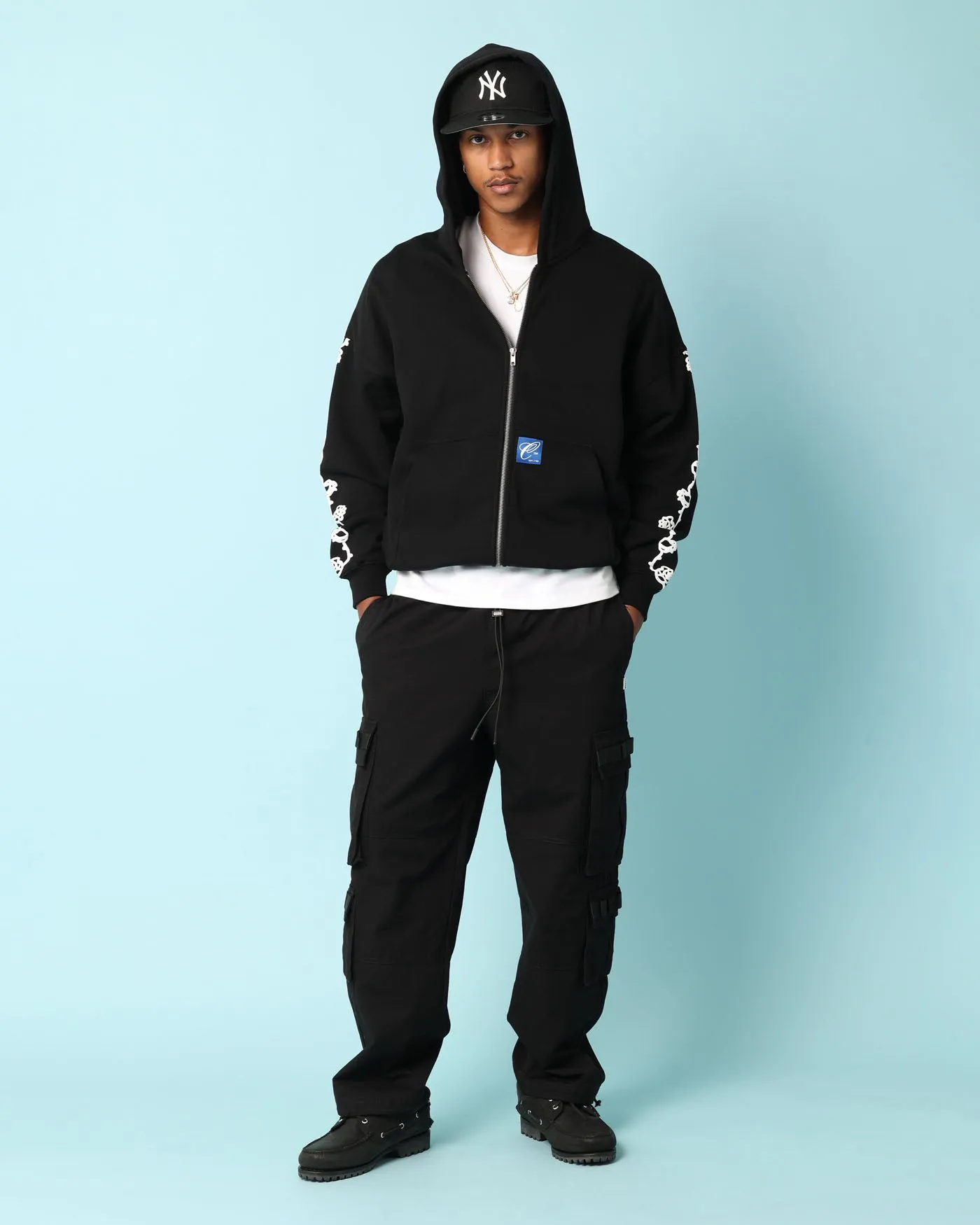 Carré Rosebowl Reißverschluss-Hoodie Schwarz