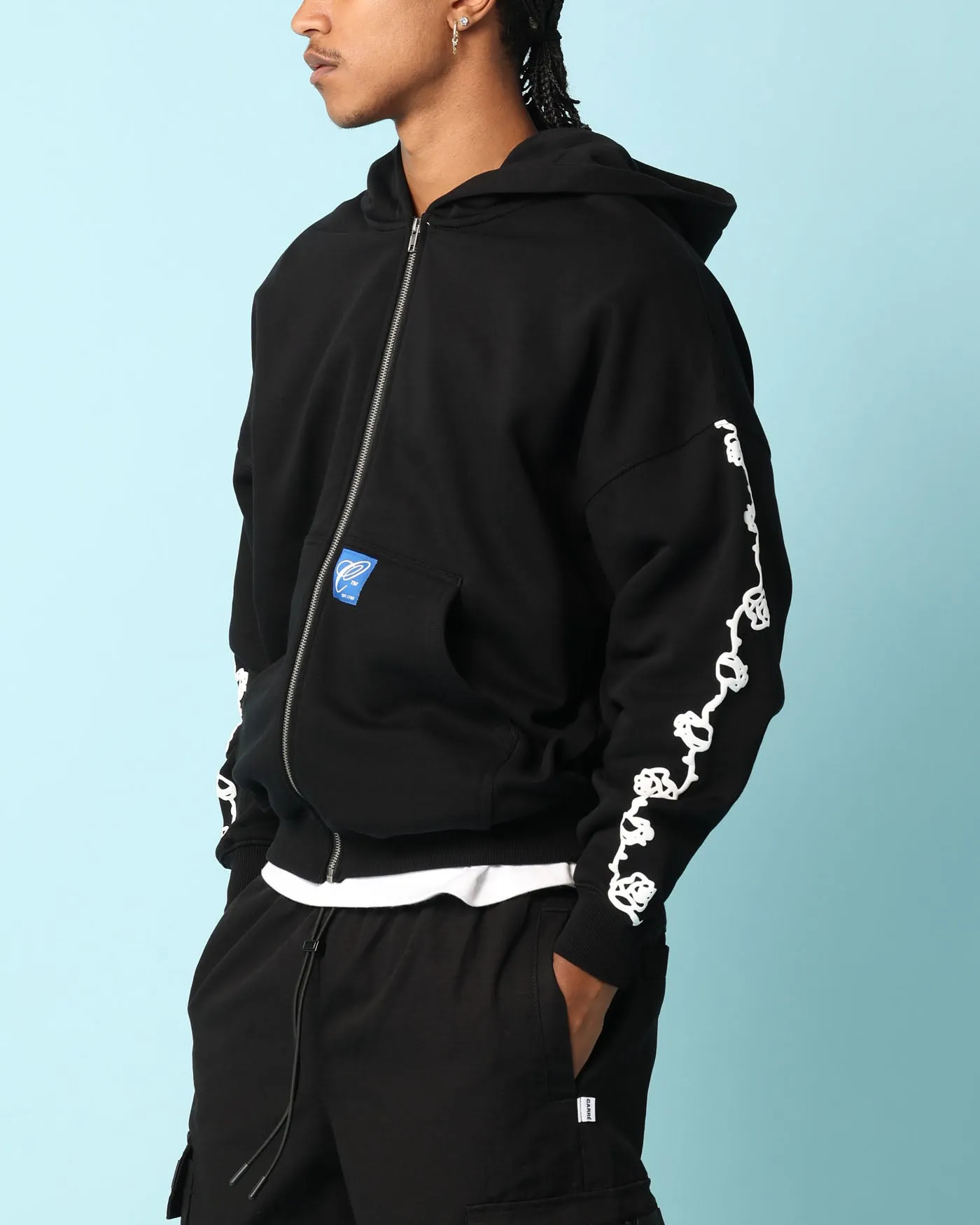 Carré Rosebowl Reißverschluss-Hoodie Schwarz