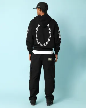 Carré Rosebowl Reißverschluss-Hoodie Schwarz