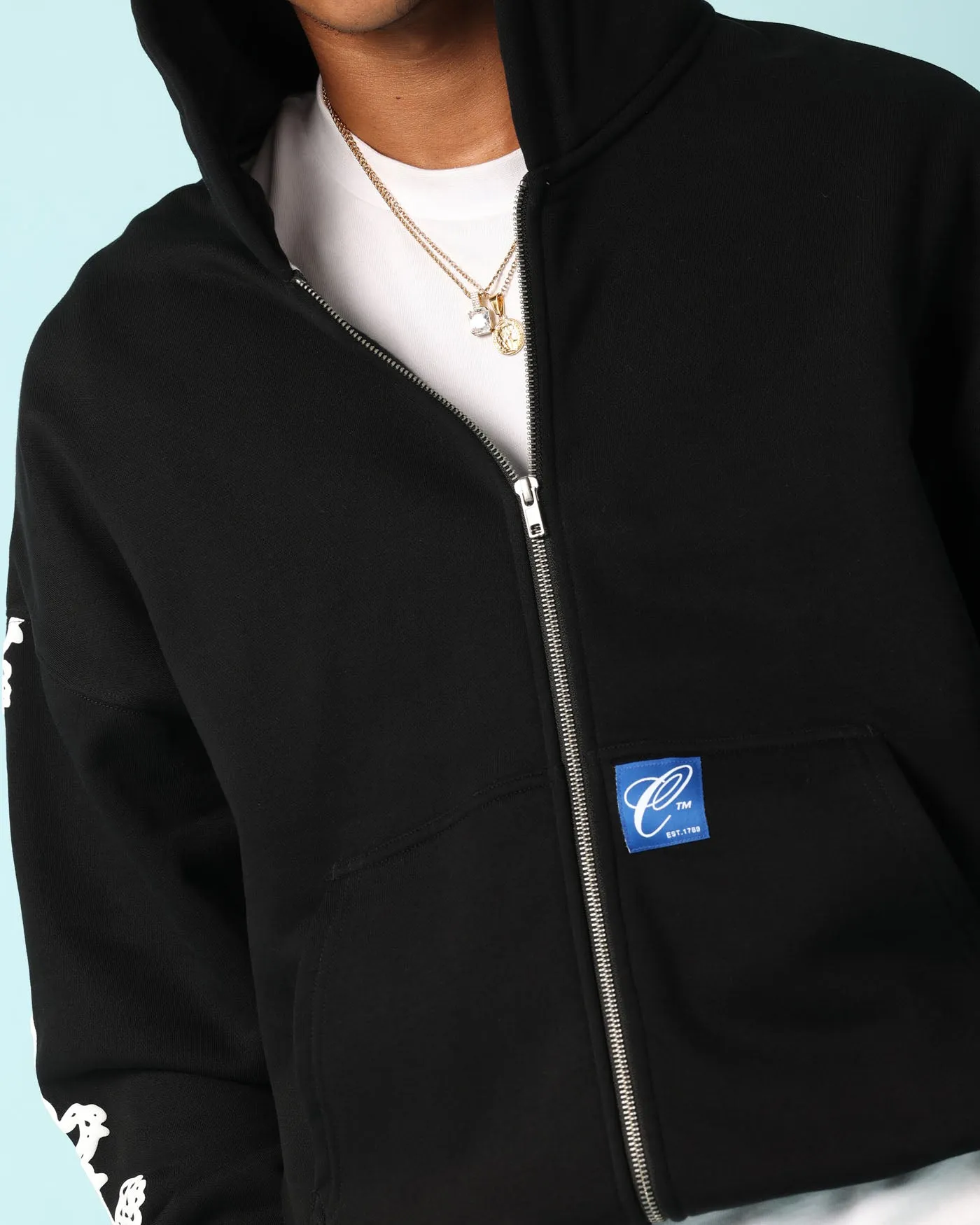 Carré Rosebowl Reißverschluss-Hoodie Schwarz
