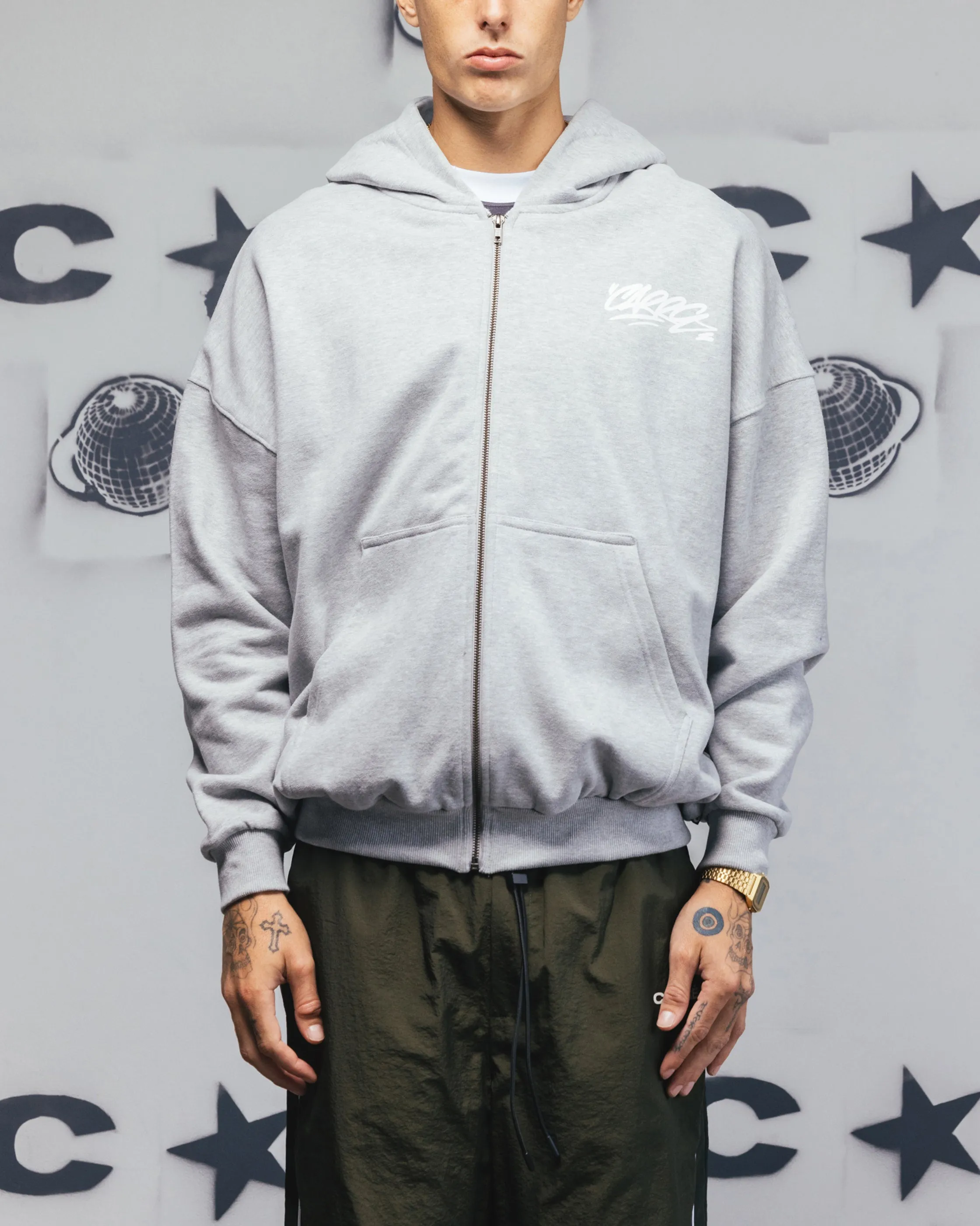 Carre Always & Forever Zip Hoodie Grau Meliert