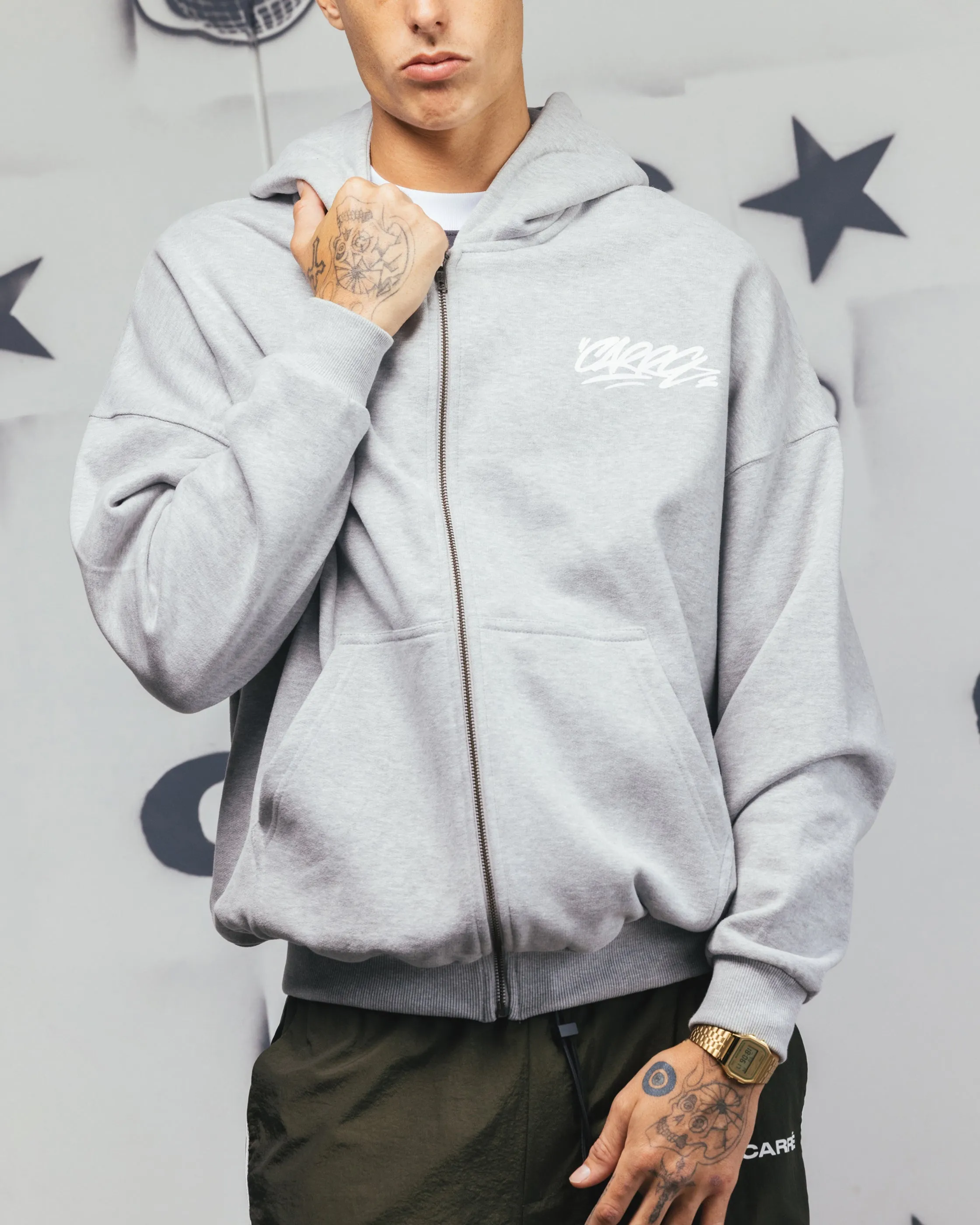 Carre Always & Forever Zip Hoodie Grau Meliert