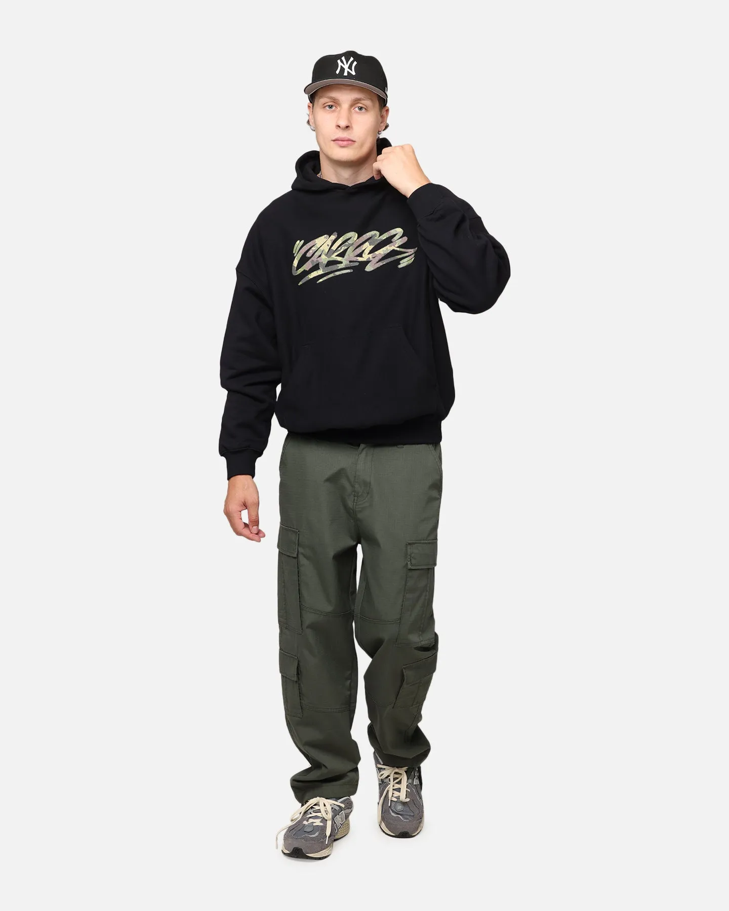 Carre Camo Script Hoodie Schwarz