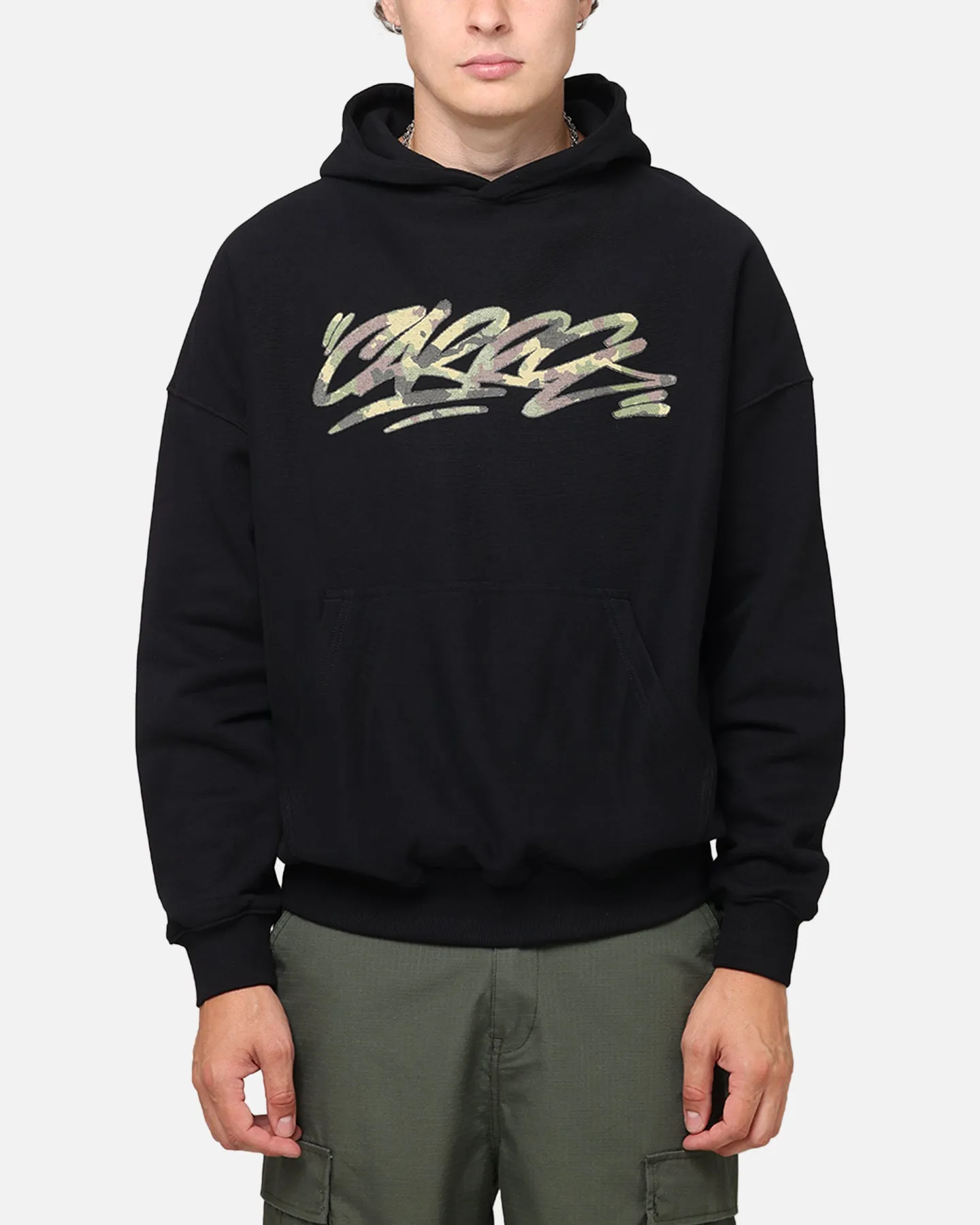 Carre Camo Script Hoodie Schwarz