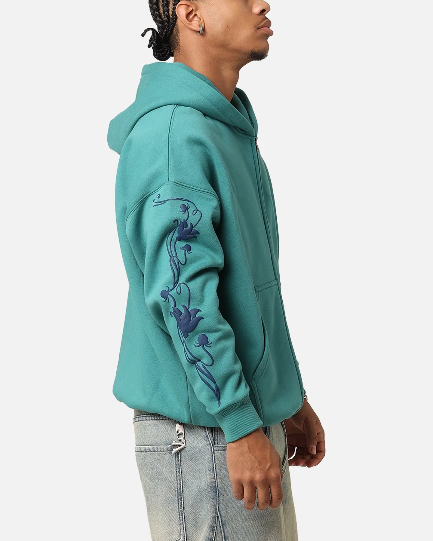 Carre Flower Bomb Full-Zip-Hoodie Oxidiertes Grün