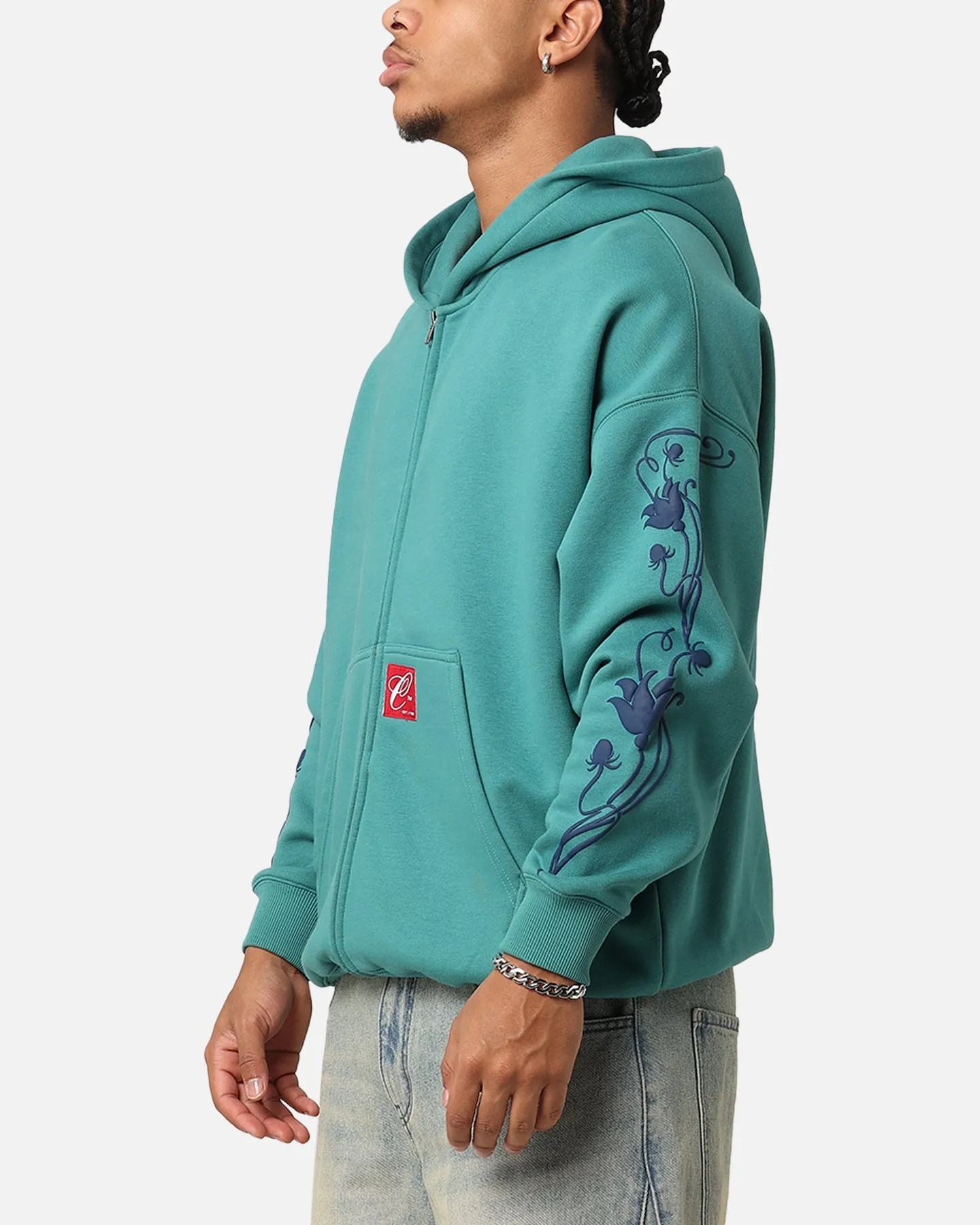 Carre Flower Bomb Full-Zip-Hoodie Oxidiertes Grün