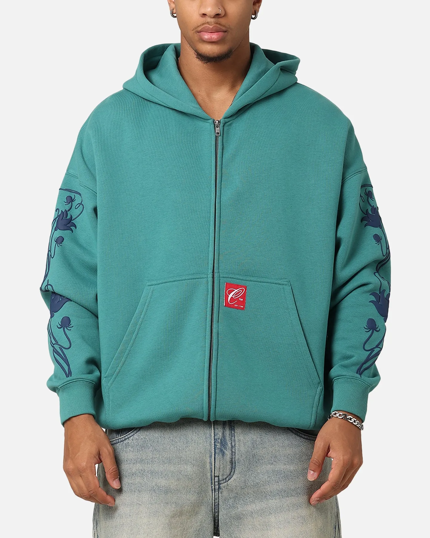 Carre Flower Bomb Full-Zip-Hoodie Oxidiertes Grün