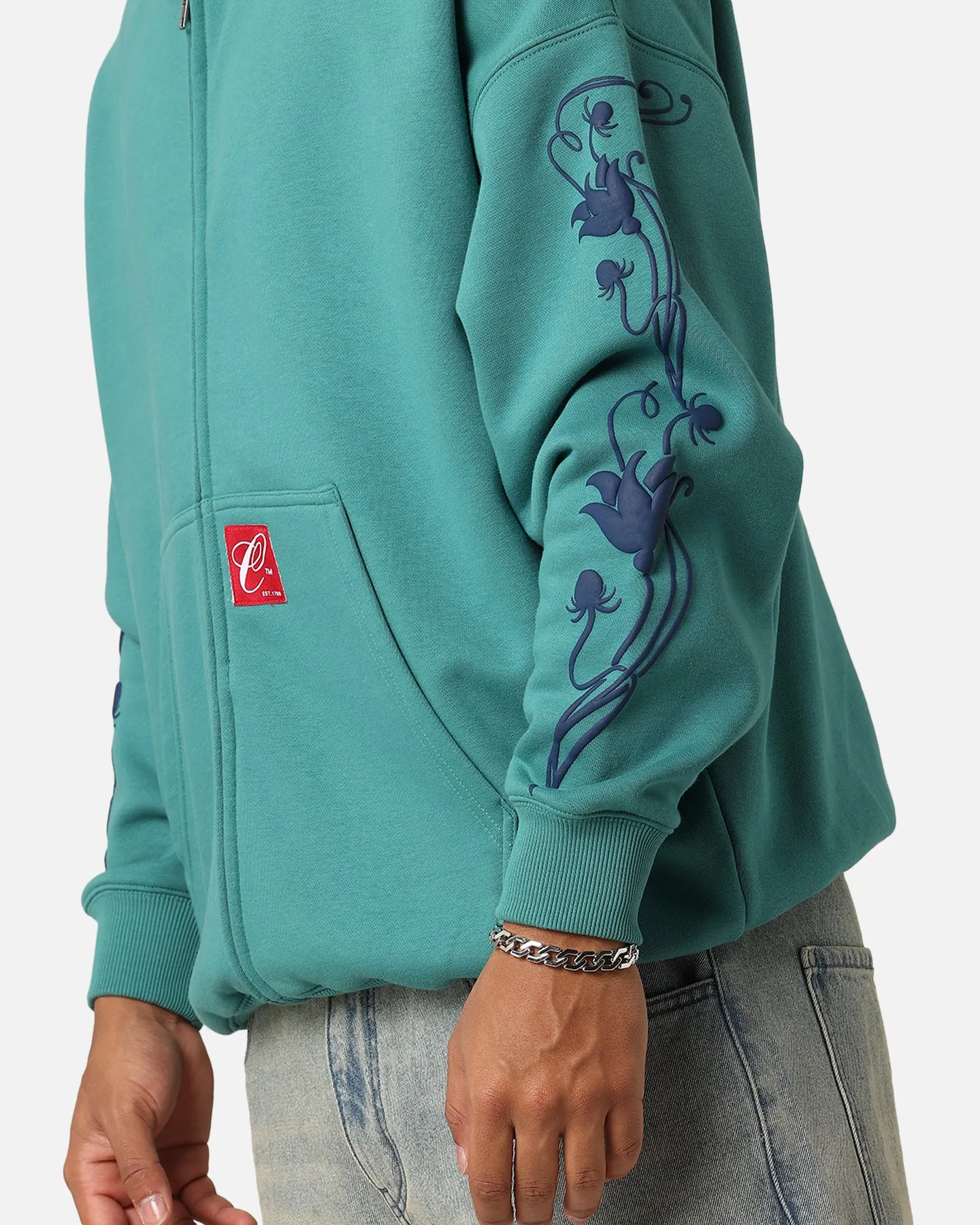 Carre Flower Bomb Full-Zip-Hoodie Oxidiertes Grün