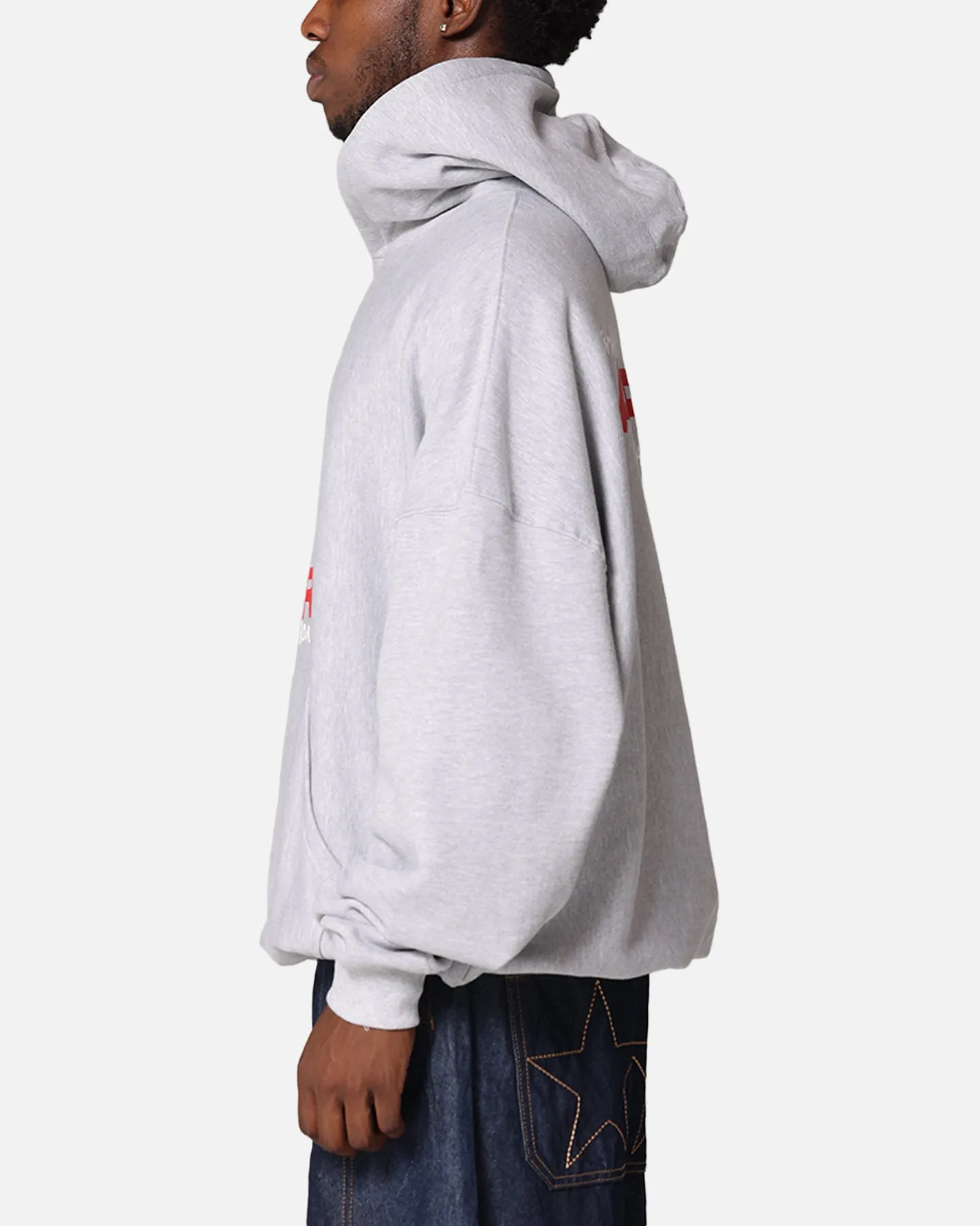 Carre Handgezeichneter Hoodie Hell Meliert