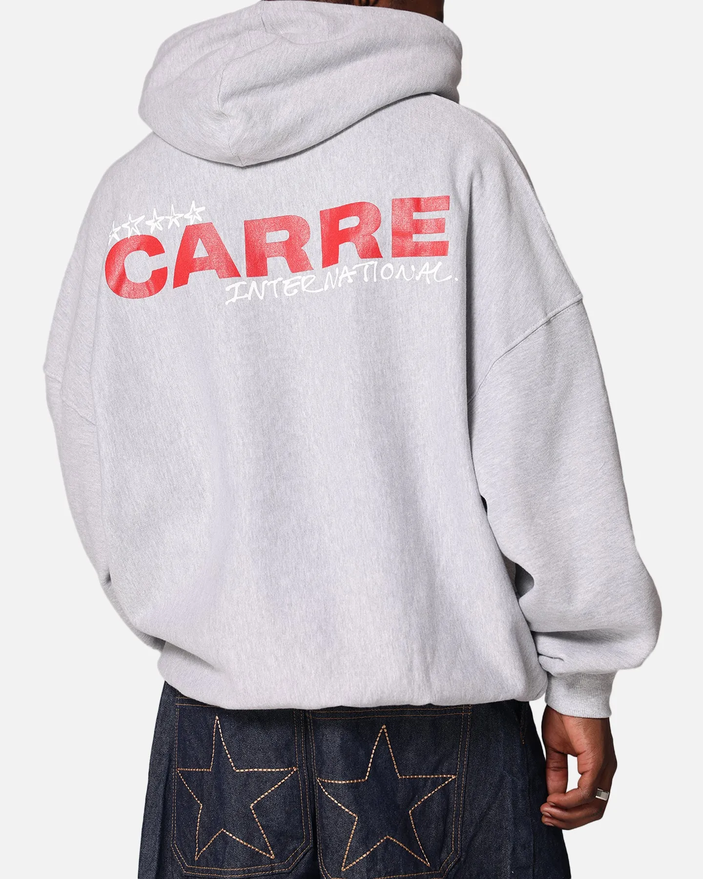 Carre Handgezeichneter Hoodie Hell Meliert