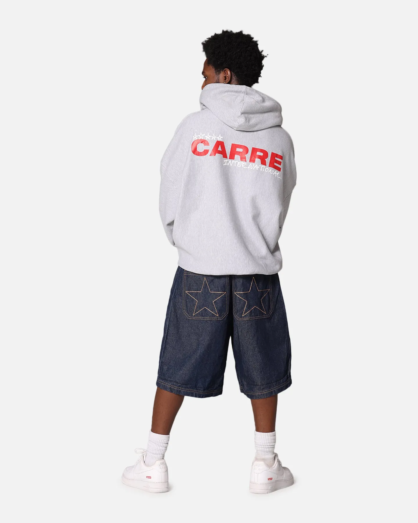 Carre Handgezeichneter Hoodie Hell Meliert