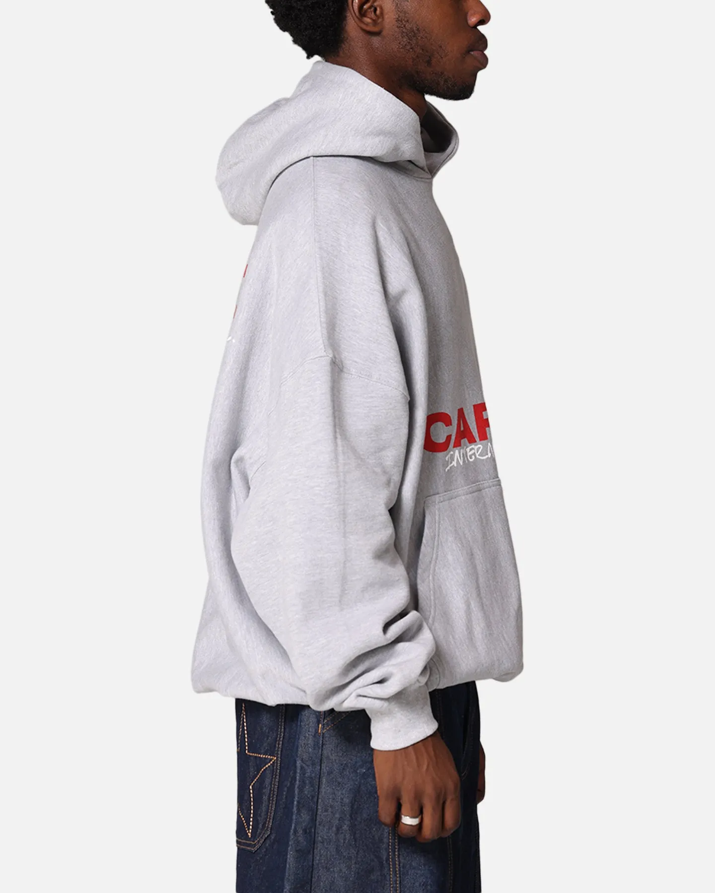Carre Handgezeichneter Hoodie Hell Meliert