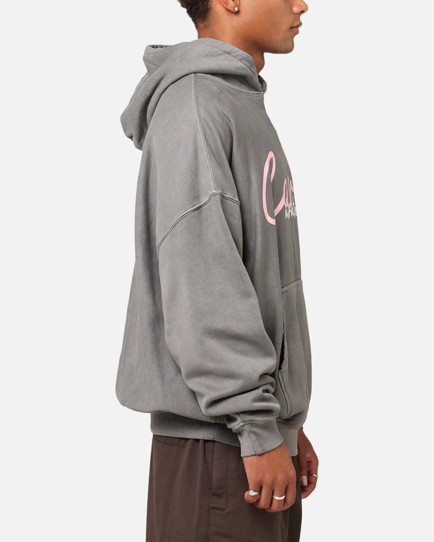Carre International Script Hoodie Gewaschen Charcoal