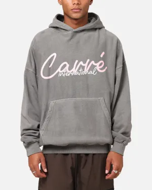 Carre International Script Hoodie Gewaschen Charcoal