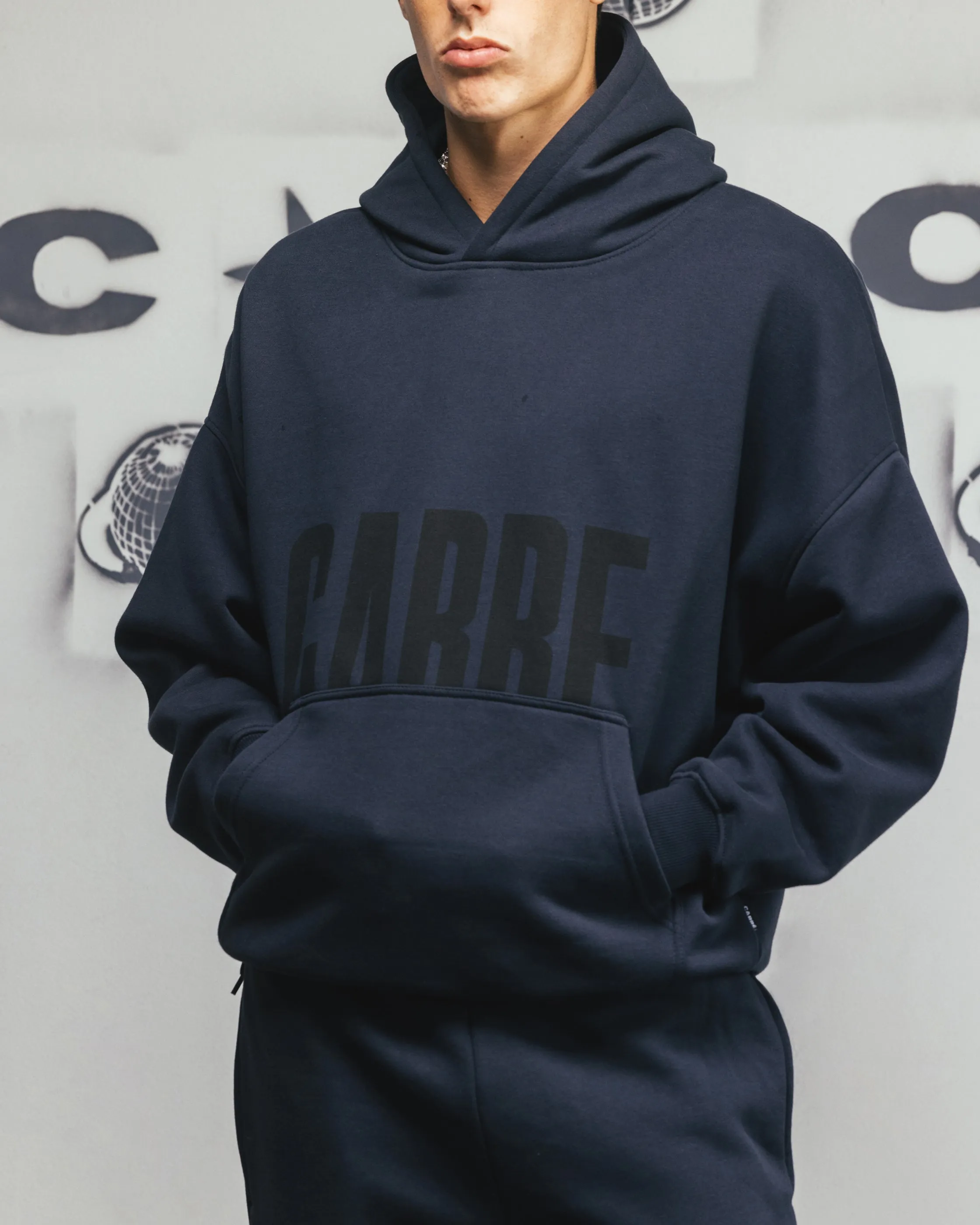 Carre Premium Essentials Kapuzenpullover Stahl/Schwarz