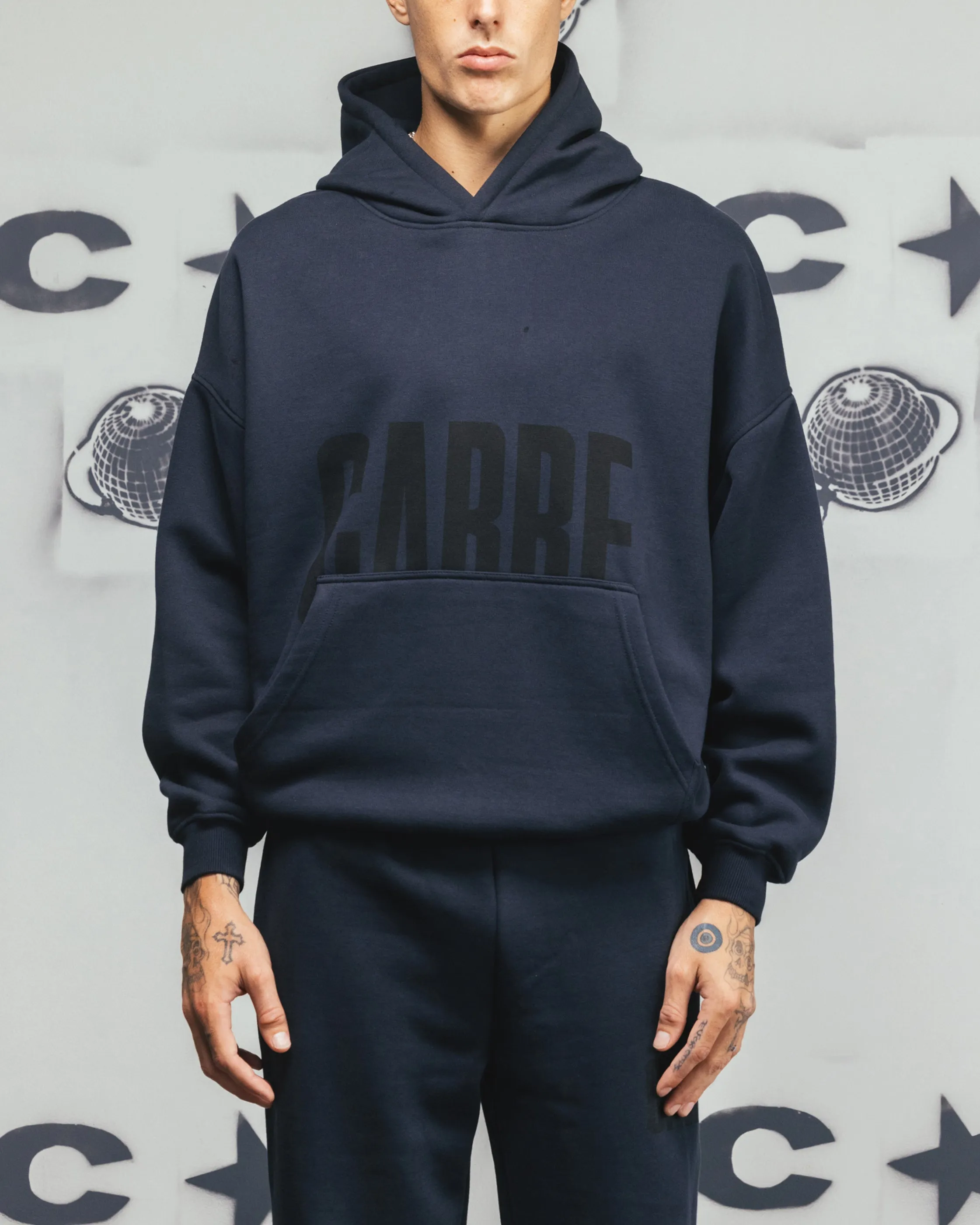 Carre Premium Essentials Kapuzenpullover Stahl/Schwarz