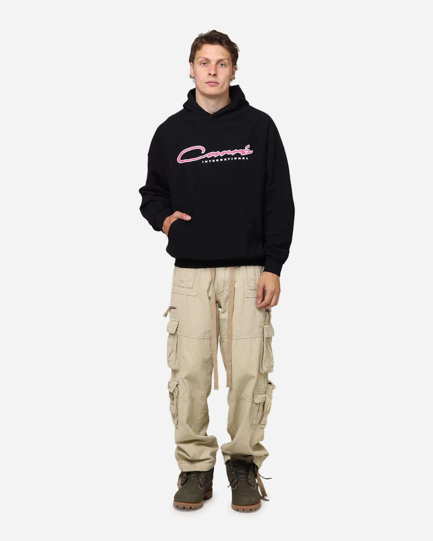 Carre Race Script Hoodie Schwarz
