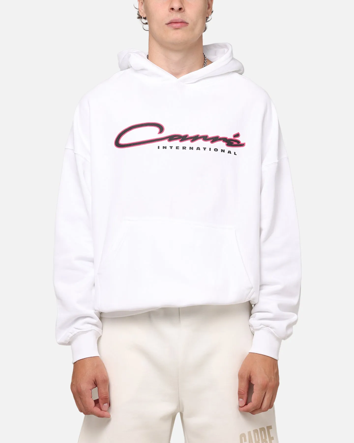 Carre Race Script Hoodie Weiß