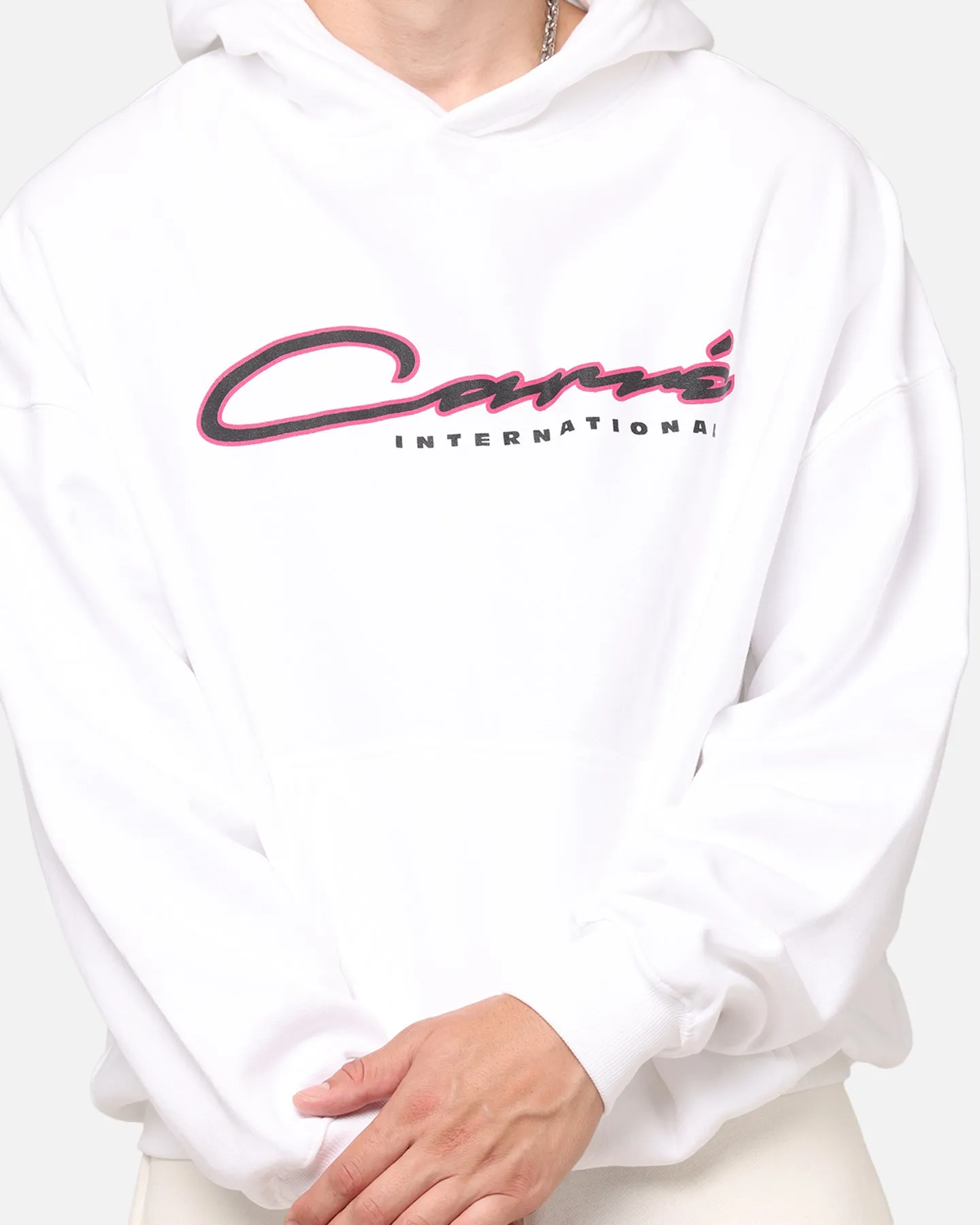Carre Race Script Hoodie Weiß
