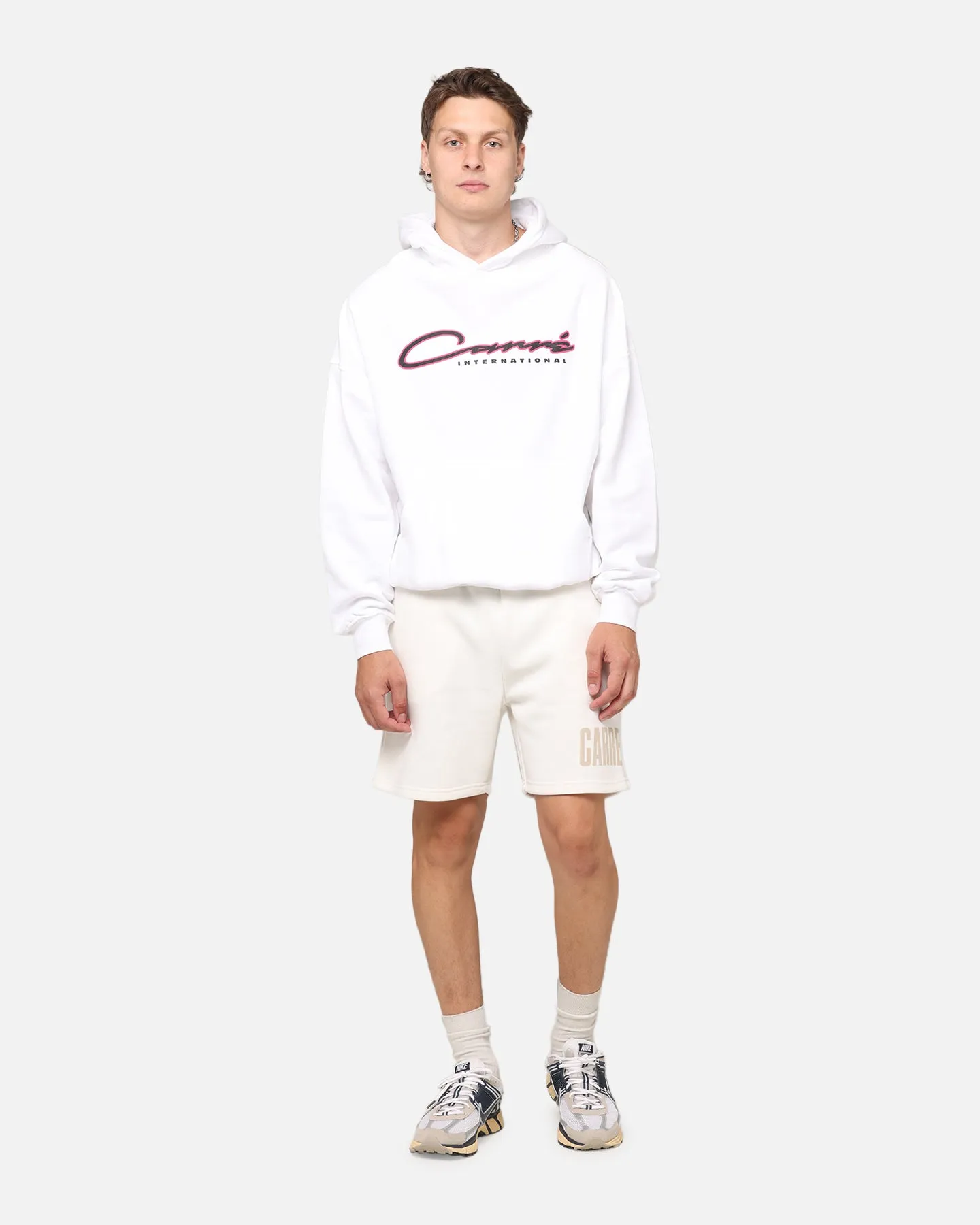 Carre Race Script Hoodie Weiß
