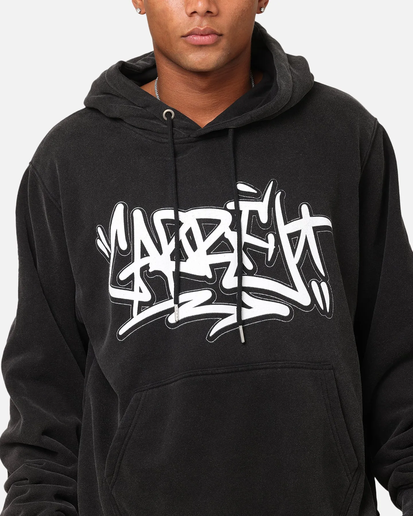 Carre Tagged Hoodie Vintage Schwarz