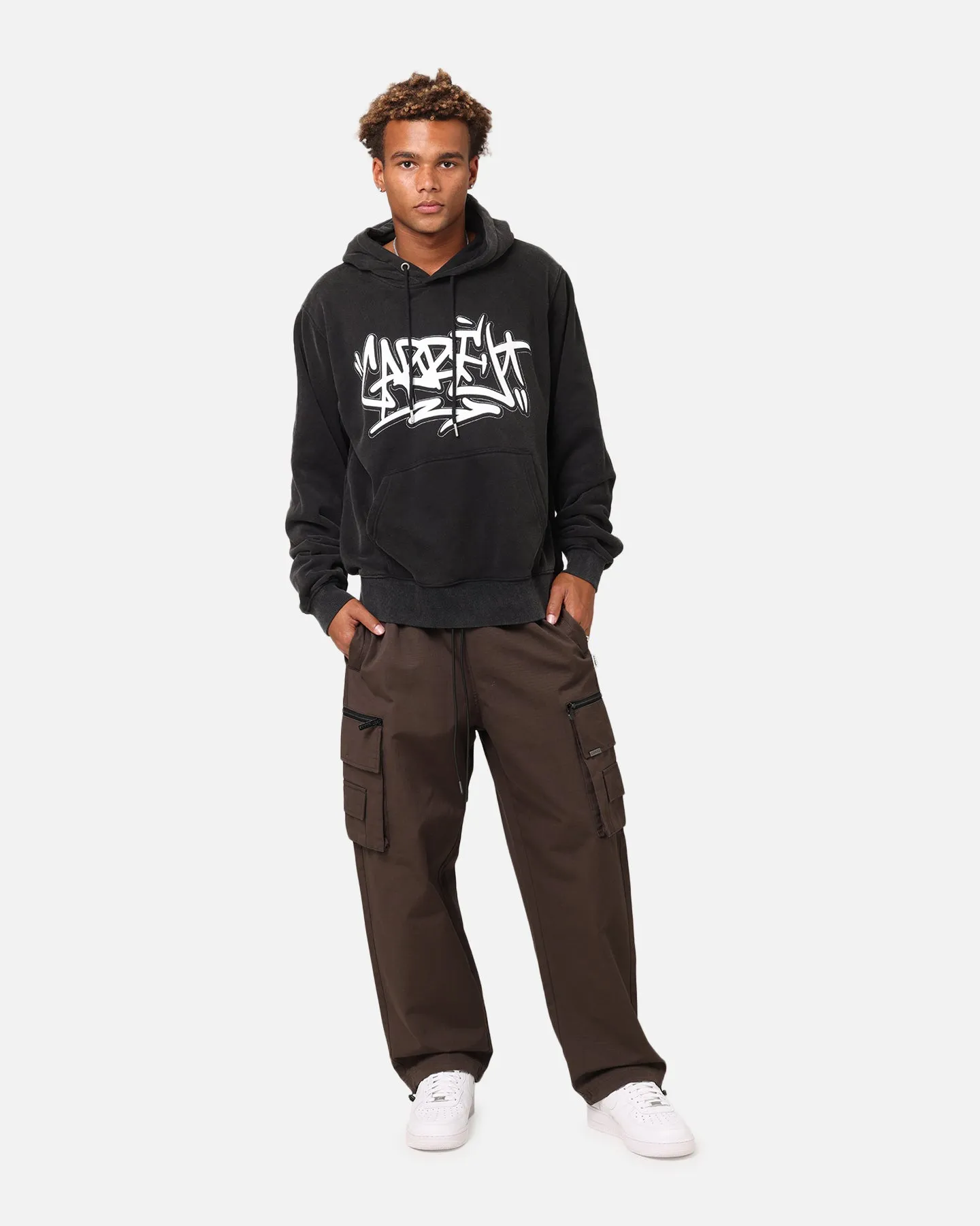 Carre Tagged Hoodie Vintage Schwarz