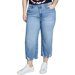 Celebrity Pink Damen Plus Die Darling Ausgefranste Saum Denim Cropped Jeans