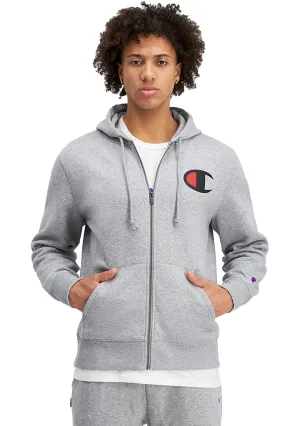 Champion Herren C Logo Zip Hoodie <br> AVV9N A3R GRAU