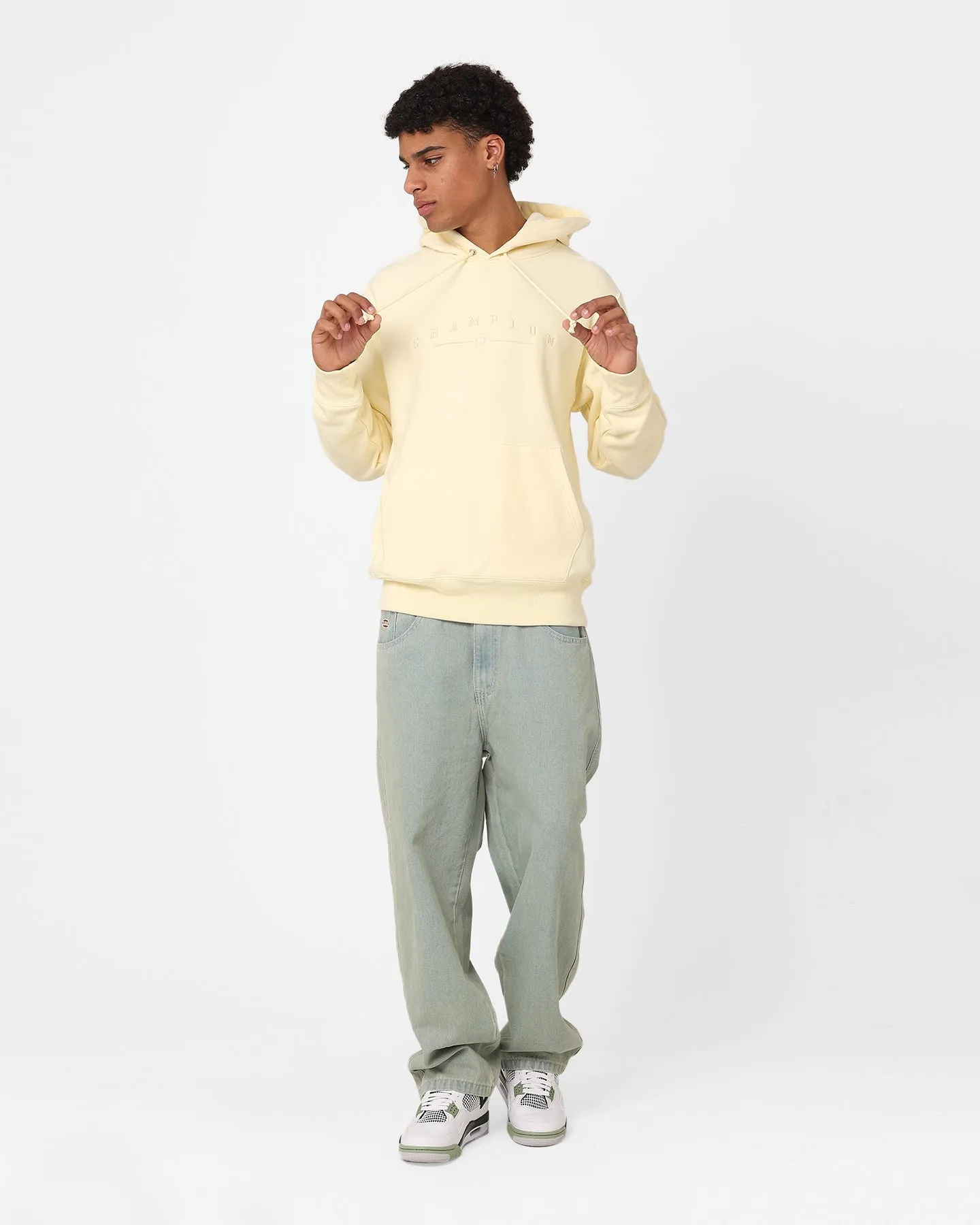 Champion Reverse Weave 2k Logo Hoodie Postgelb