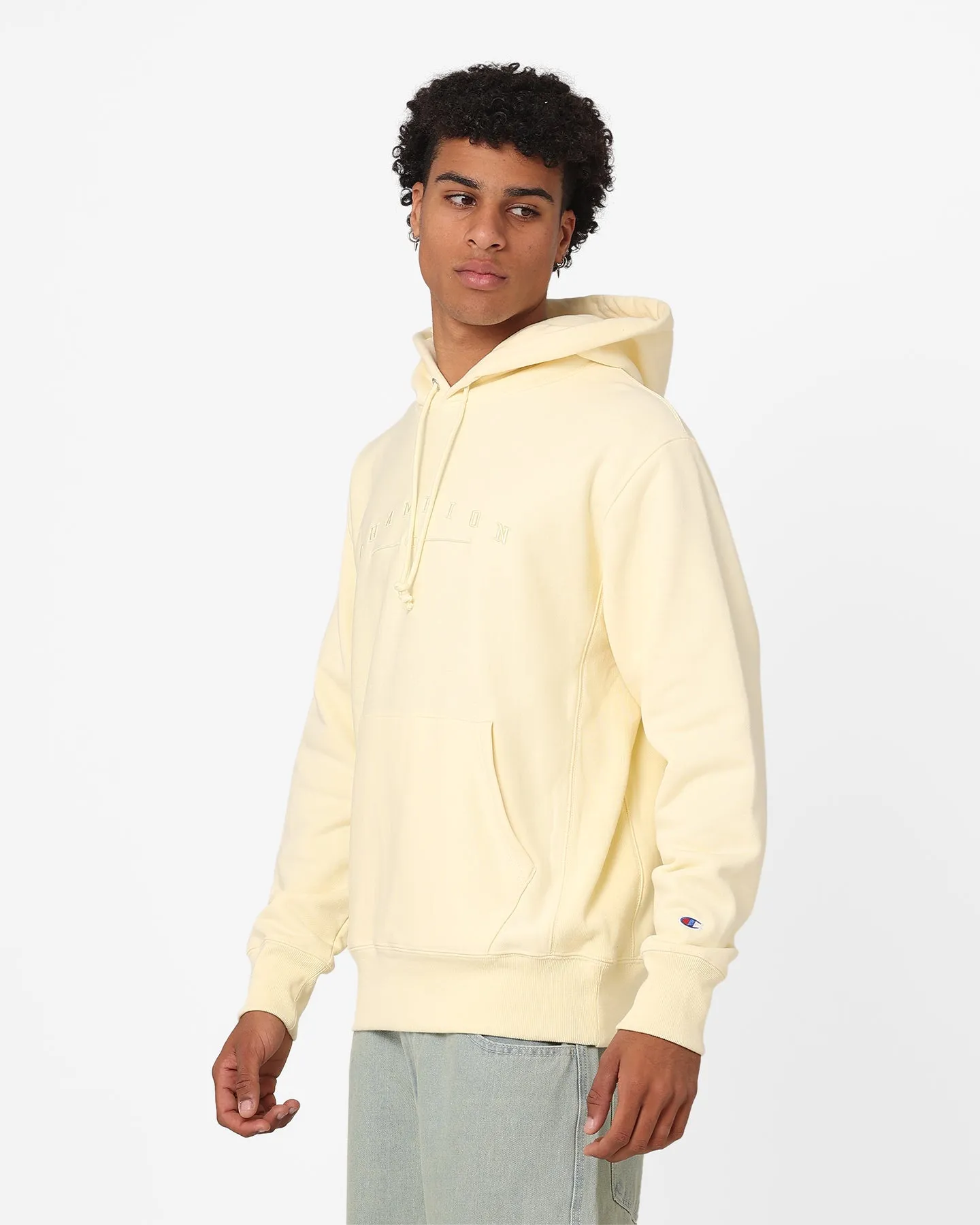 Champion Reverse Weave 2k Logo Hoodie Postgelb