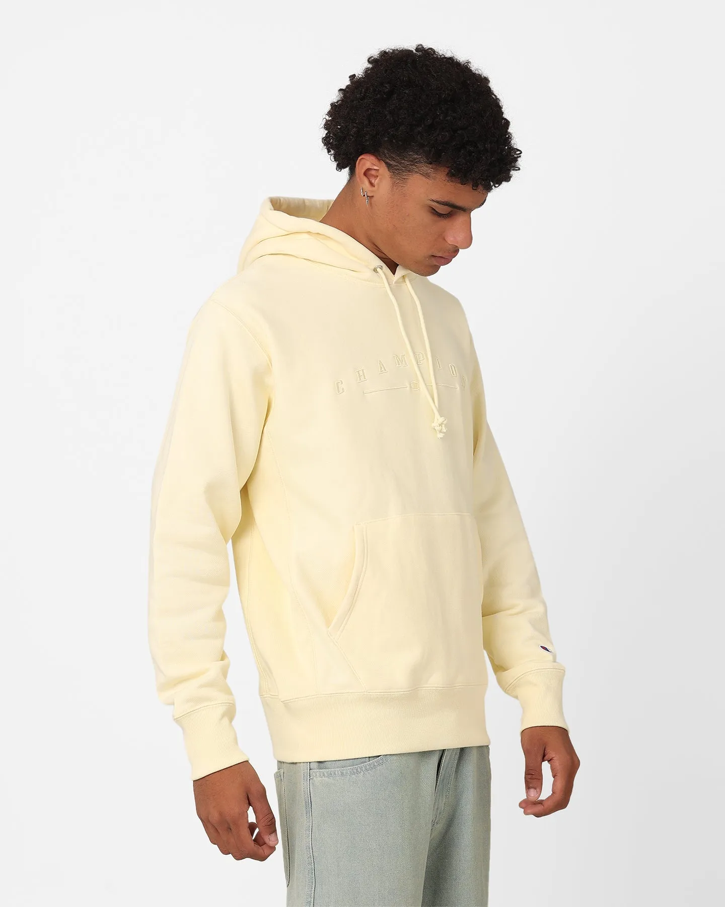 Champion Reverse Weave 2k Logo Hoodie Postgelb