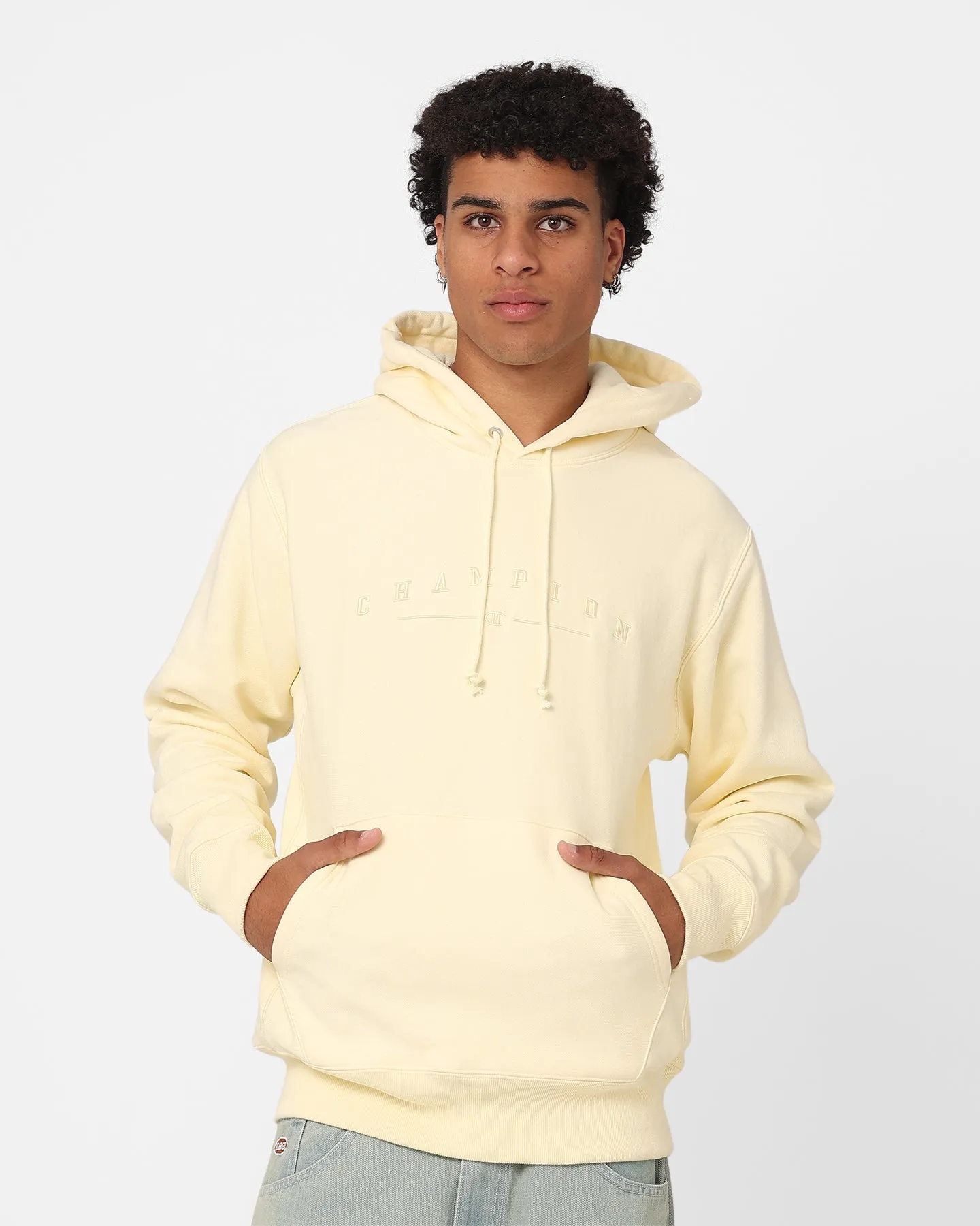 Champion Reverse Weave 2k Logo Hoodie Postgelb