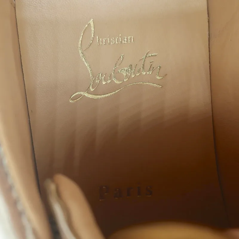 Christian Louboutin Vieira Spike Sneakers Gold Metallic Leopard Print Größe 37.5