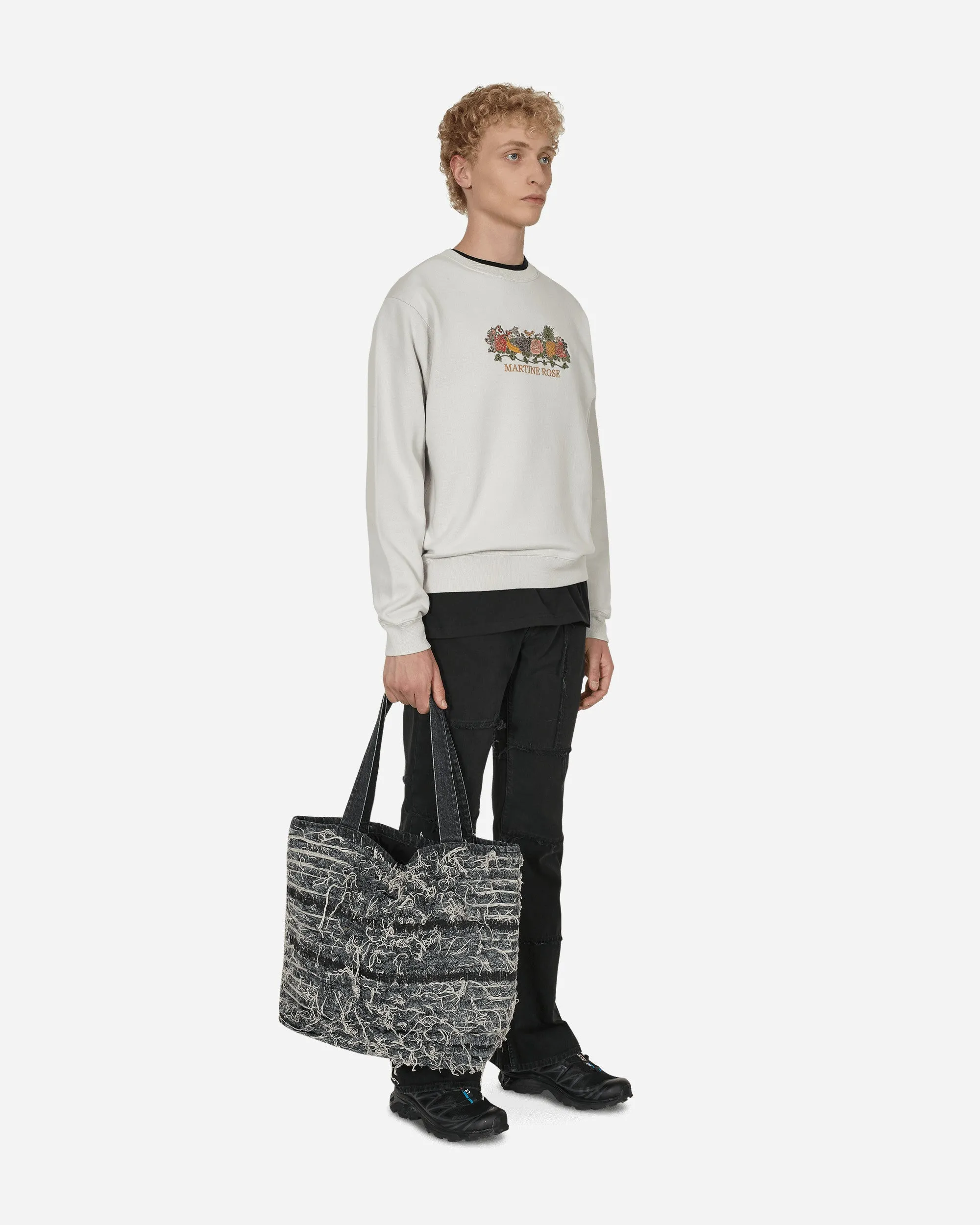 Klassisches besticktes Crewneck Sweatshirt Grau