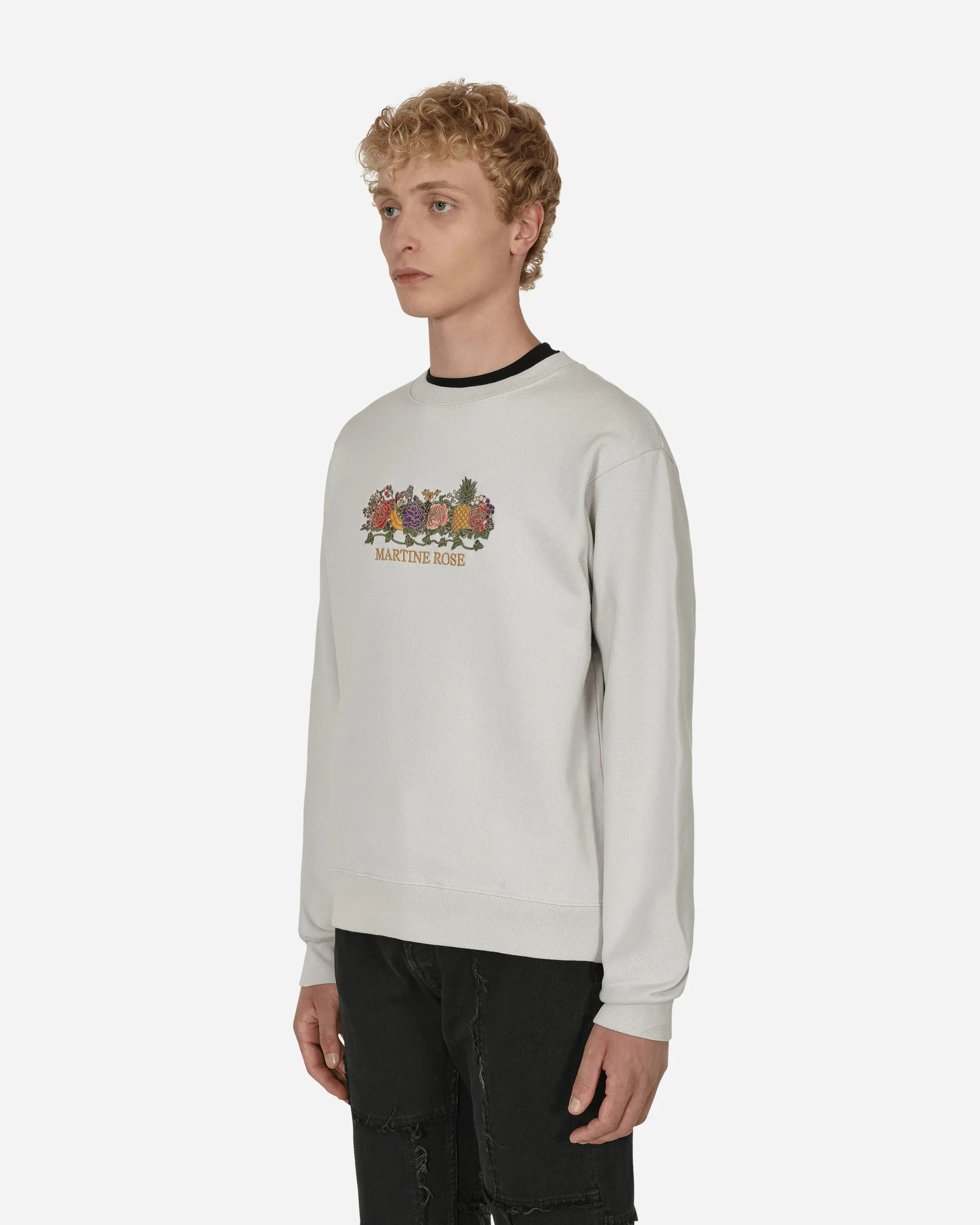 Klassisches besticktes Crewneck Sweatshirt Grau