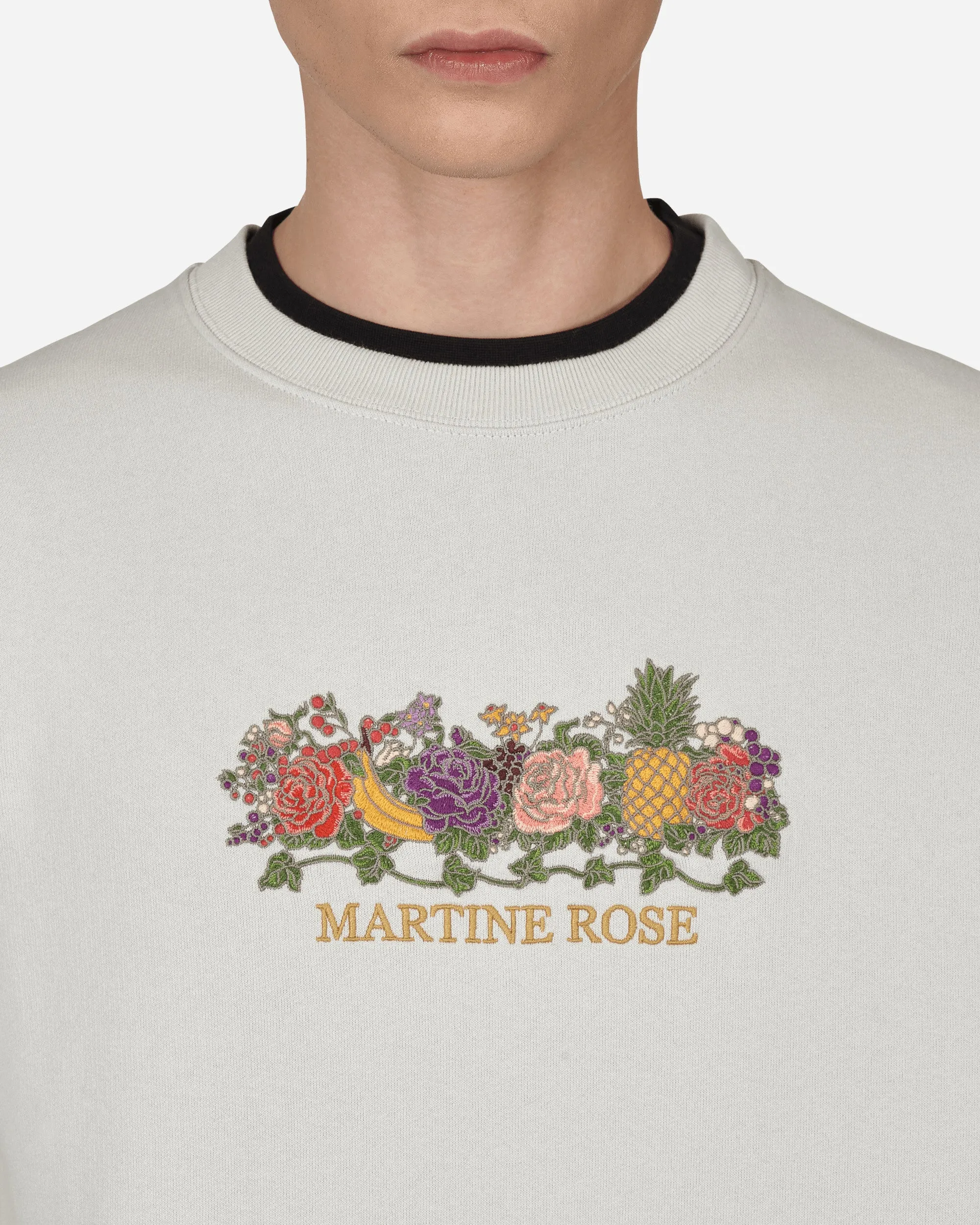 Klassisches besticktes Crewneck Sweatshirt Grau