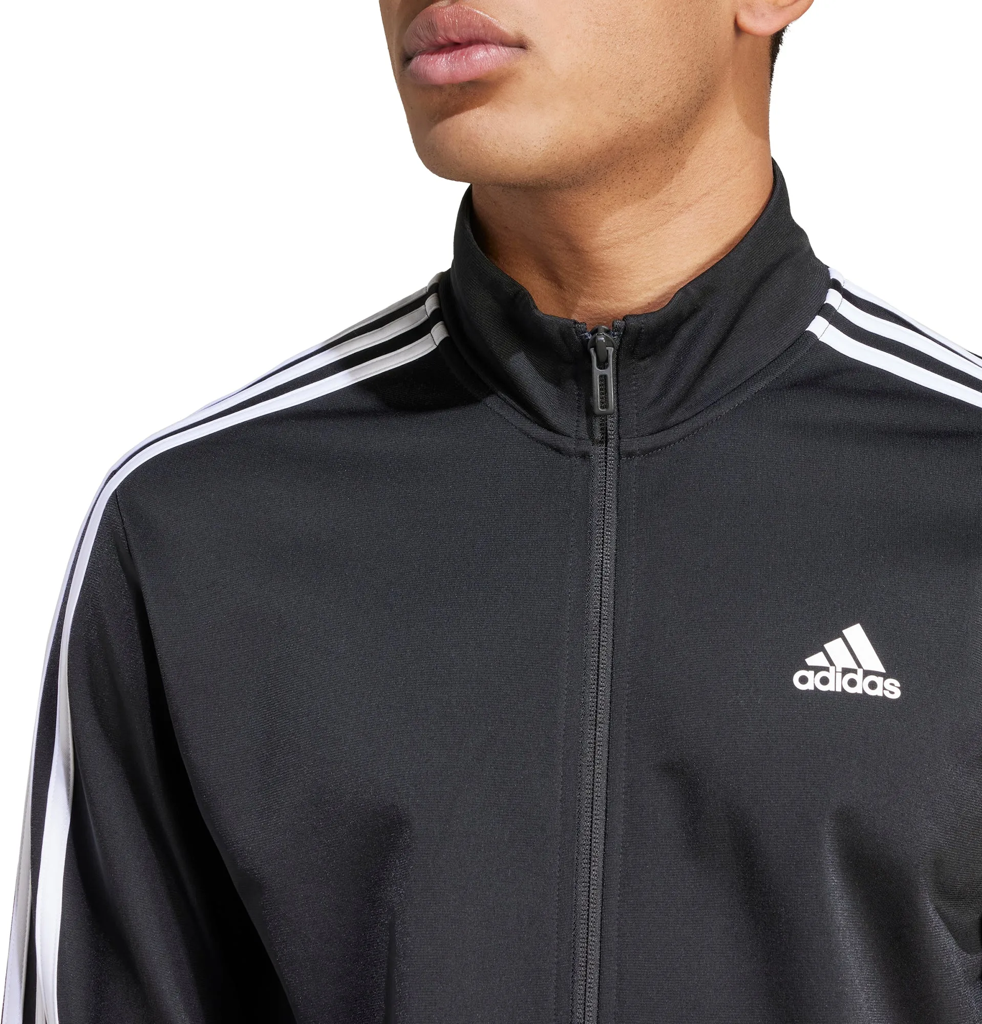 Bekleidung Adidas Herren adidas Essentials Warm Up 3 Streifen Herren Trackjacke - Schwarz