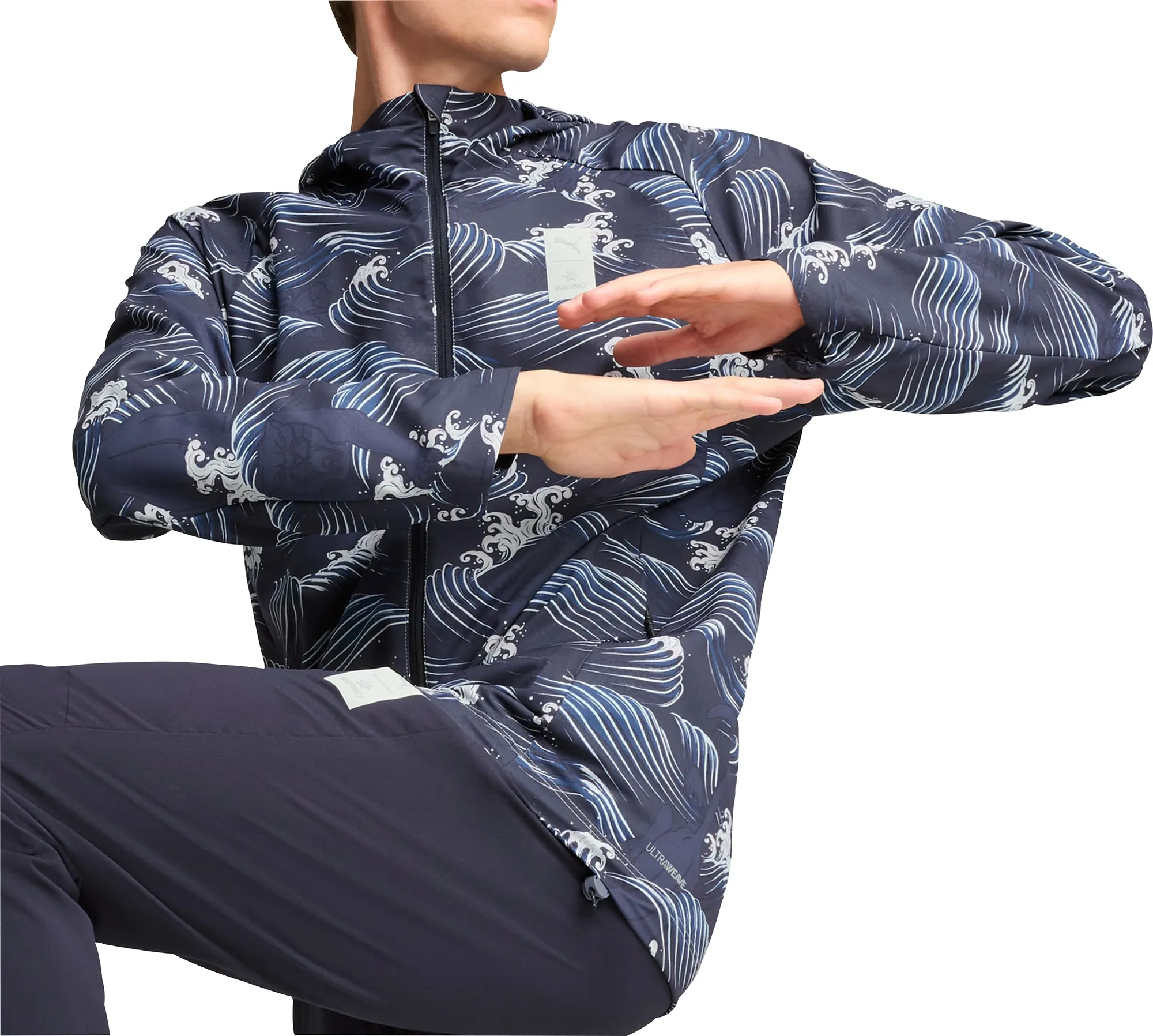 Bekleidung Puma Herren Puma X SAYSKY Grafik Laufjacke für Männer - Blau