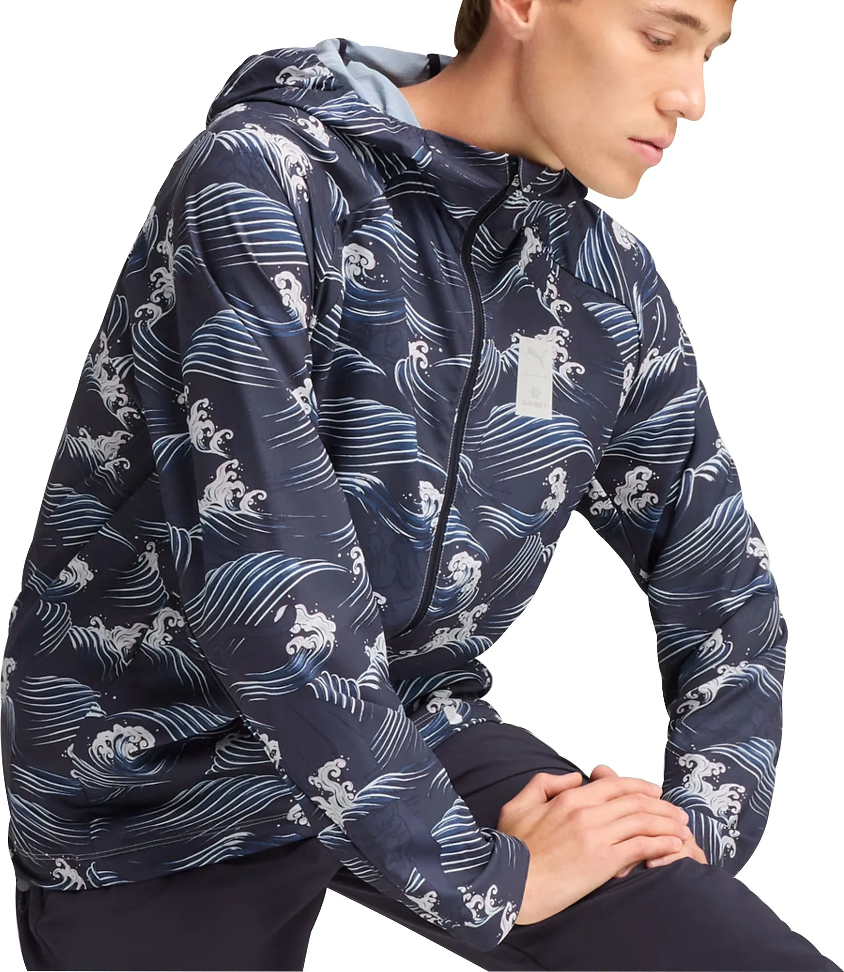 Bekleidung Puma Herren Puma X SAYSKY Grafik Laufjacke für Männer - Blau