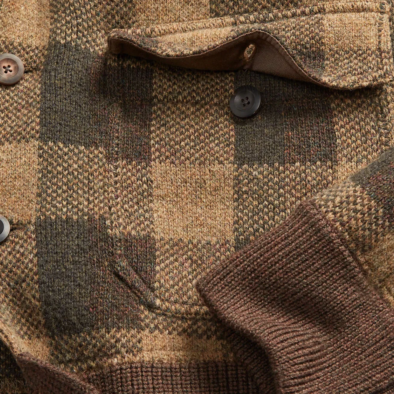 Bekleidung RRL von Ralph Lauren Herren RRL von Ralph Lauren Karo-Woll-Jacke Olive Mehrfarbig