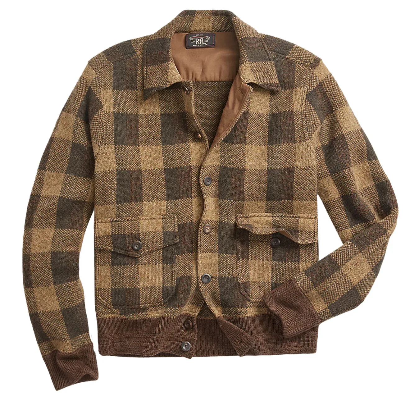 Bekleidung RRL von Ralph Lauren Herren RRL von Ralph Lauren Karo-Woll-Jacke Olive Mehrfarbig