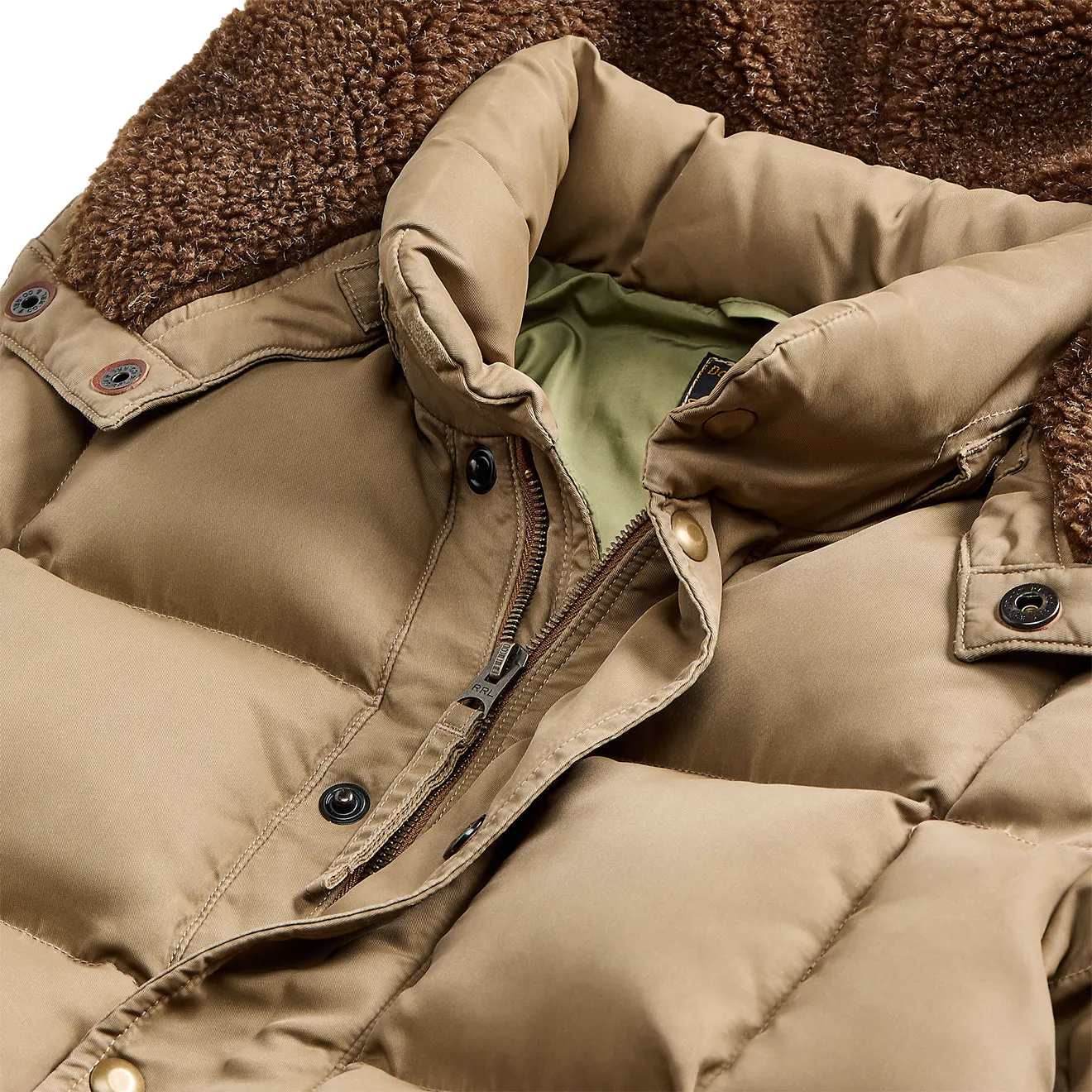Bekleidung RRL von Ralph Lauren Herren RRL von Ralph Lauren Steppjacke mit Kapuze Vintage Khaki
