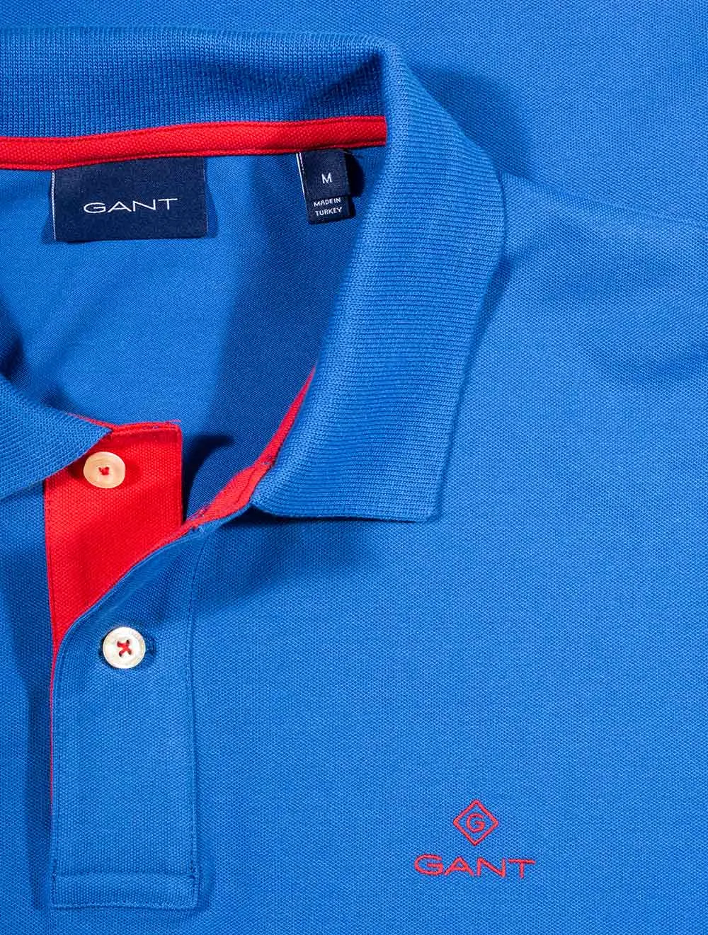 Kontrast-Kragen Piqué Polohemd Lapisblau