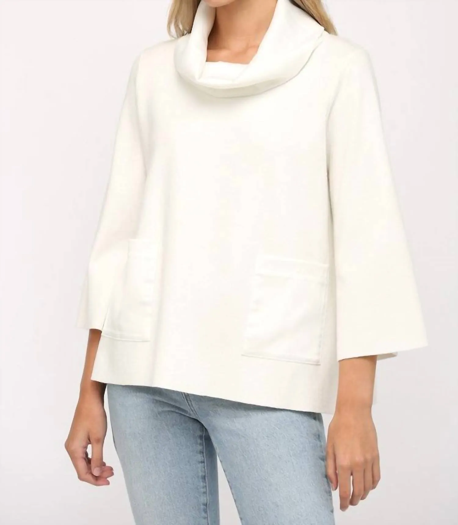 Kontrast Satin Kapuzenpullover in Creme