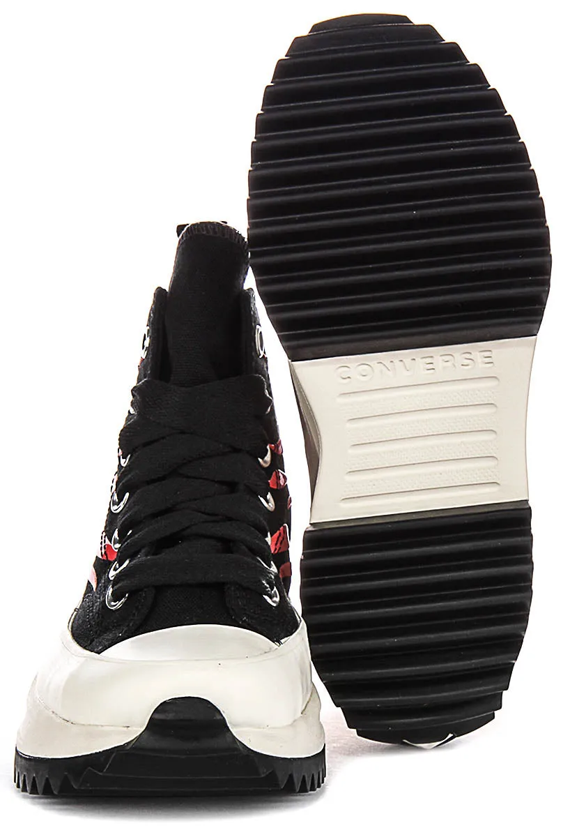Converse A08766C Runstar Hike Schuhe in Schwarz-Rot mit Flammenmuster Converse
