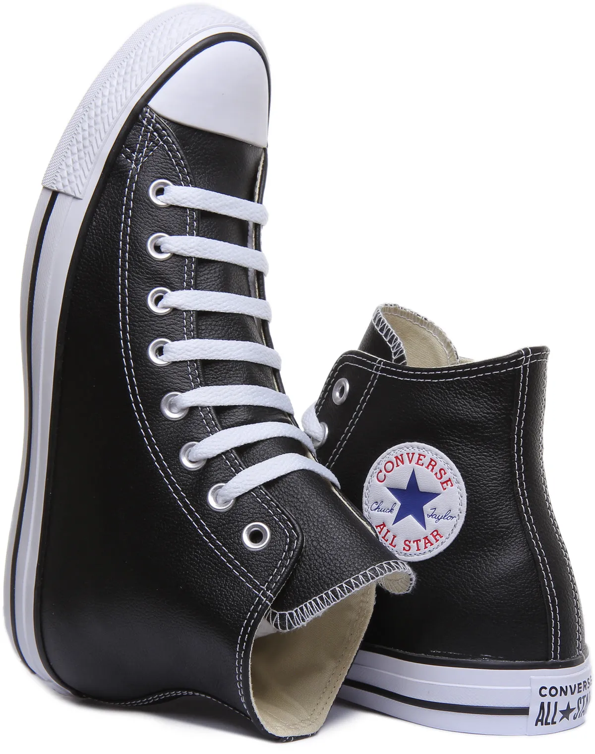 Converse All Star 132170 in schwarzen Lederschuhen Converse