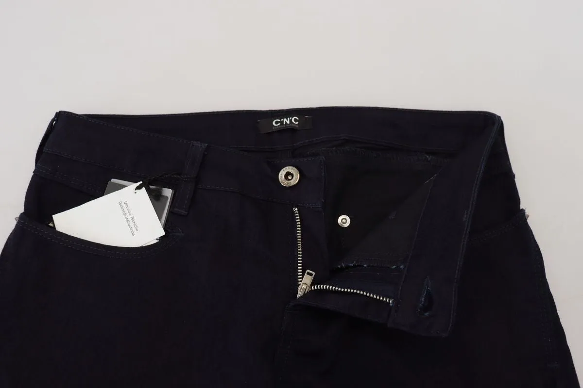 Costume National Niedrige Taille Skinny Damen blaue Damenjeans