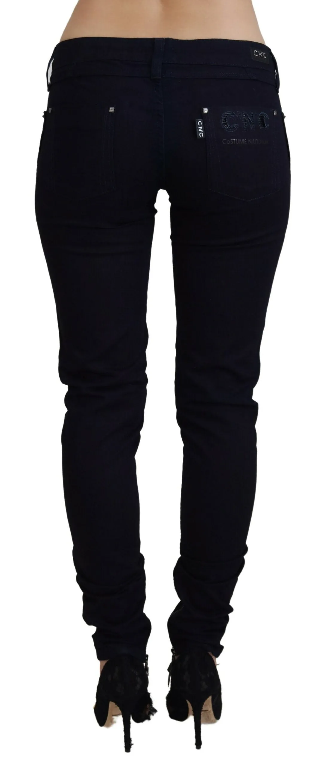 Costume National Niedrige Taille Skinny Damen blaue Damenjeans