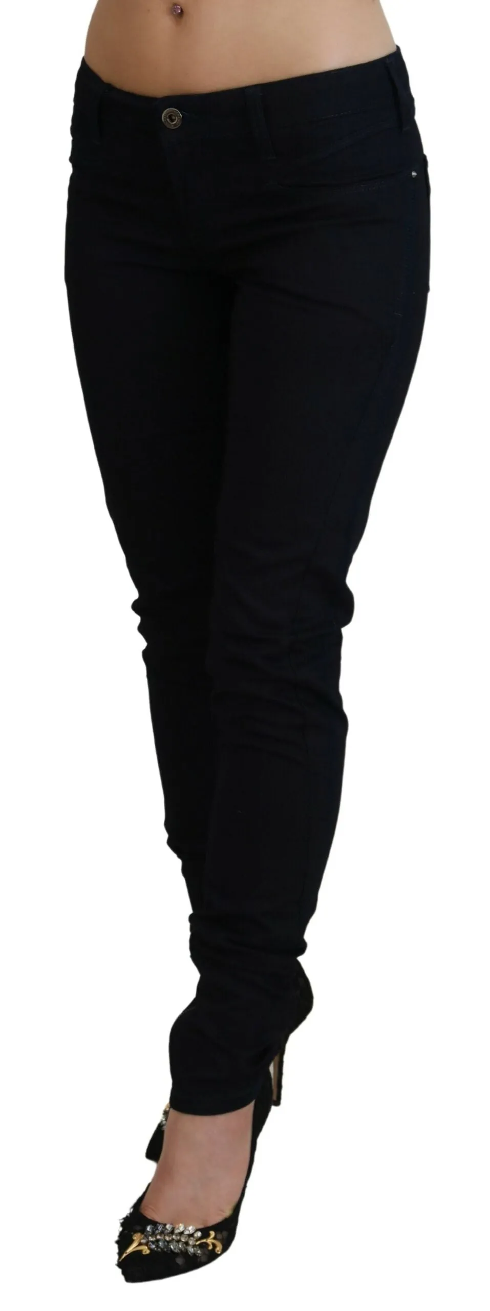 Costume National Niedrige Taille Skinny Damen blaue Damenjeans